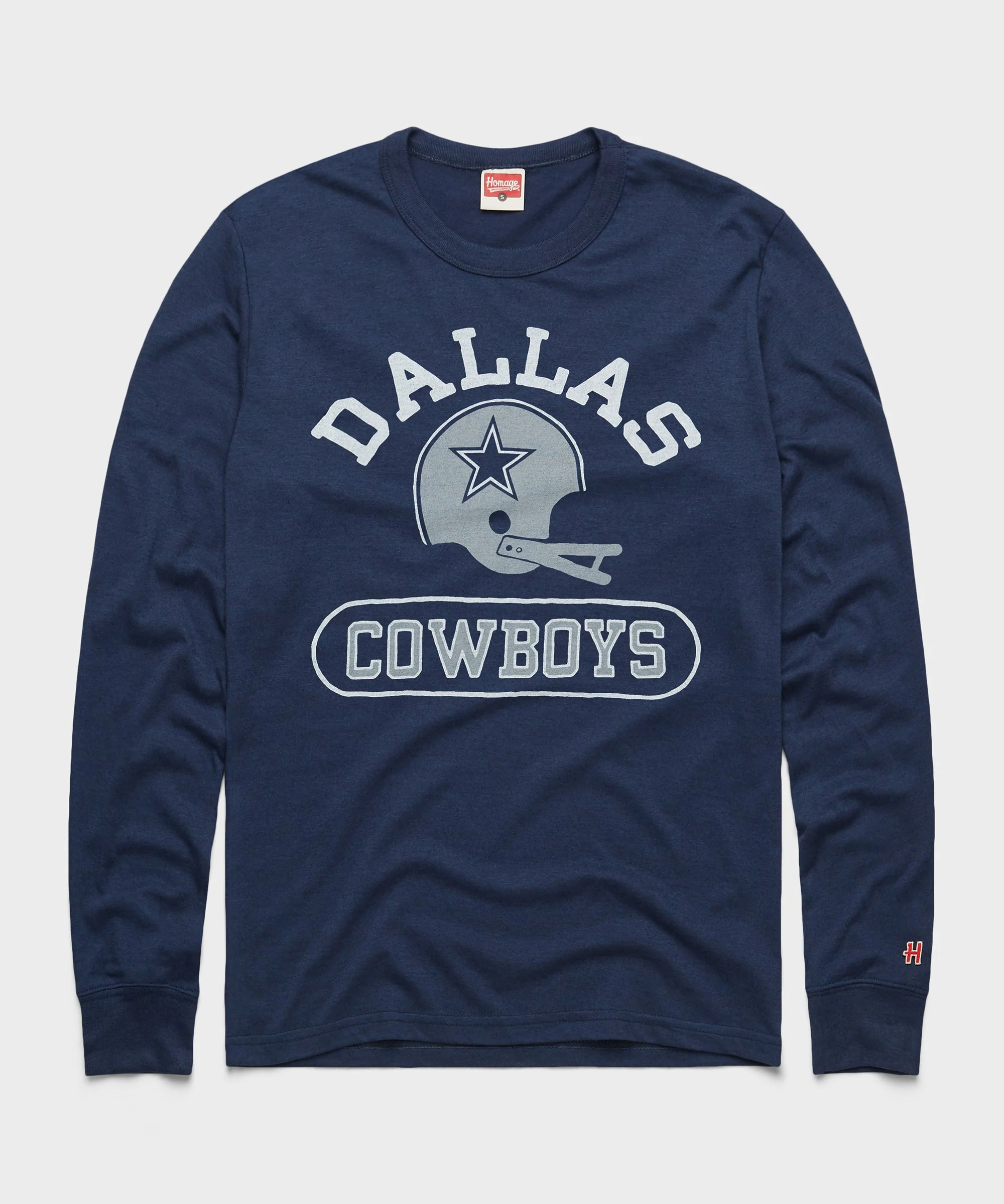 Dallas Cowboys Throwback Helmet Long Sleeve Tee