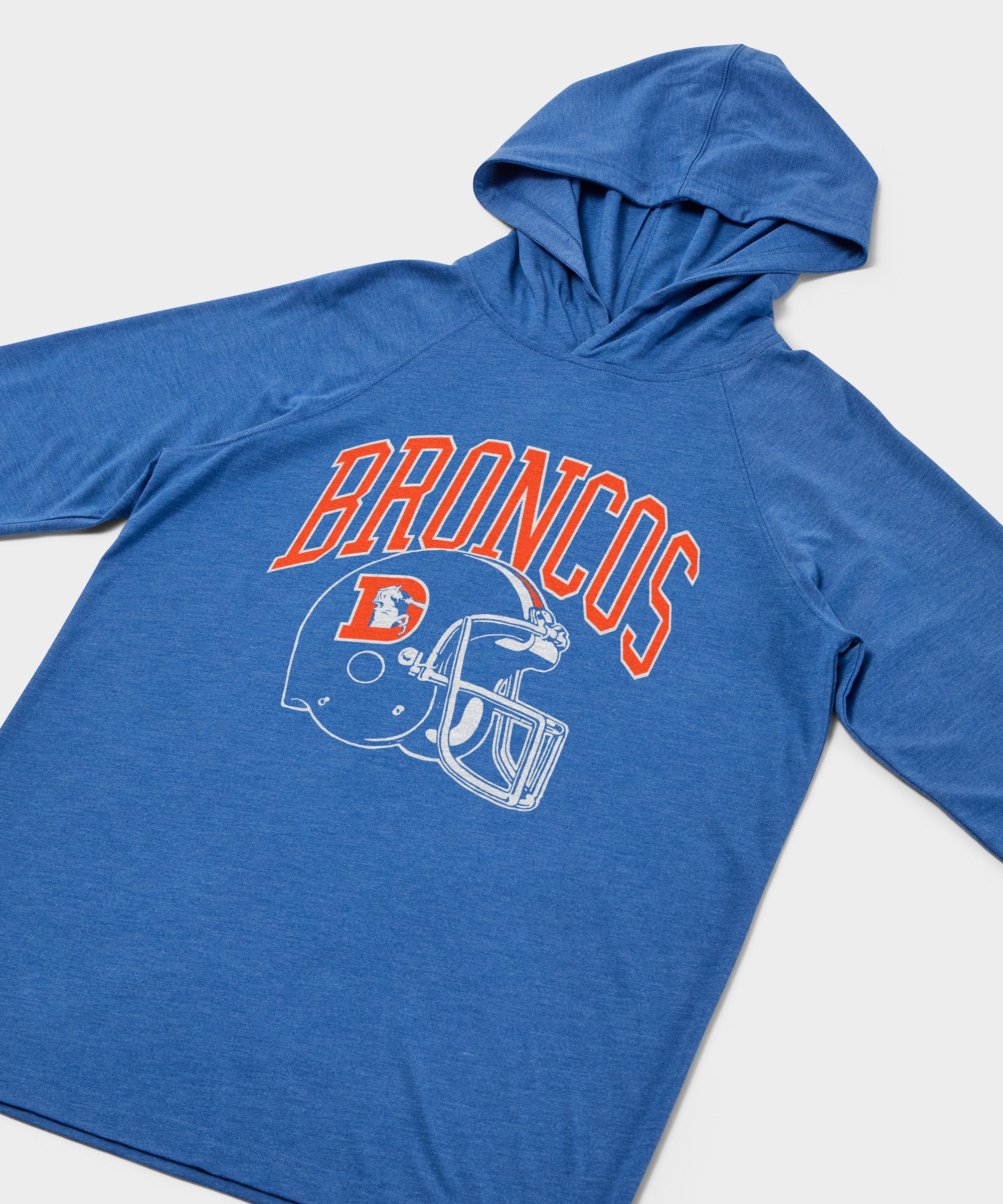 Denver Broncos Helmet Retro Lightweight Hoodie - Image 2