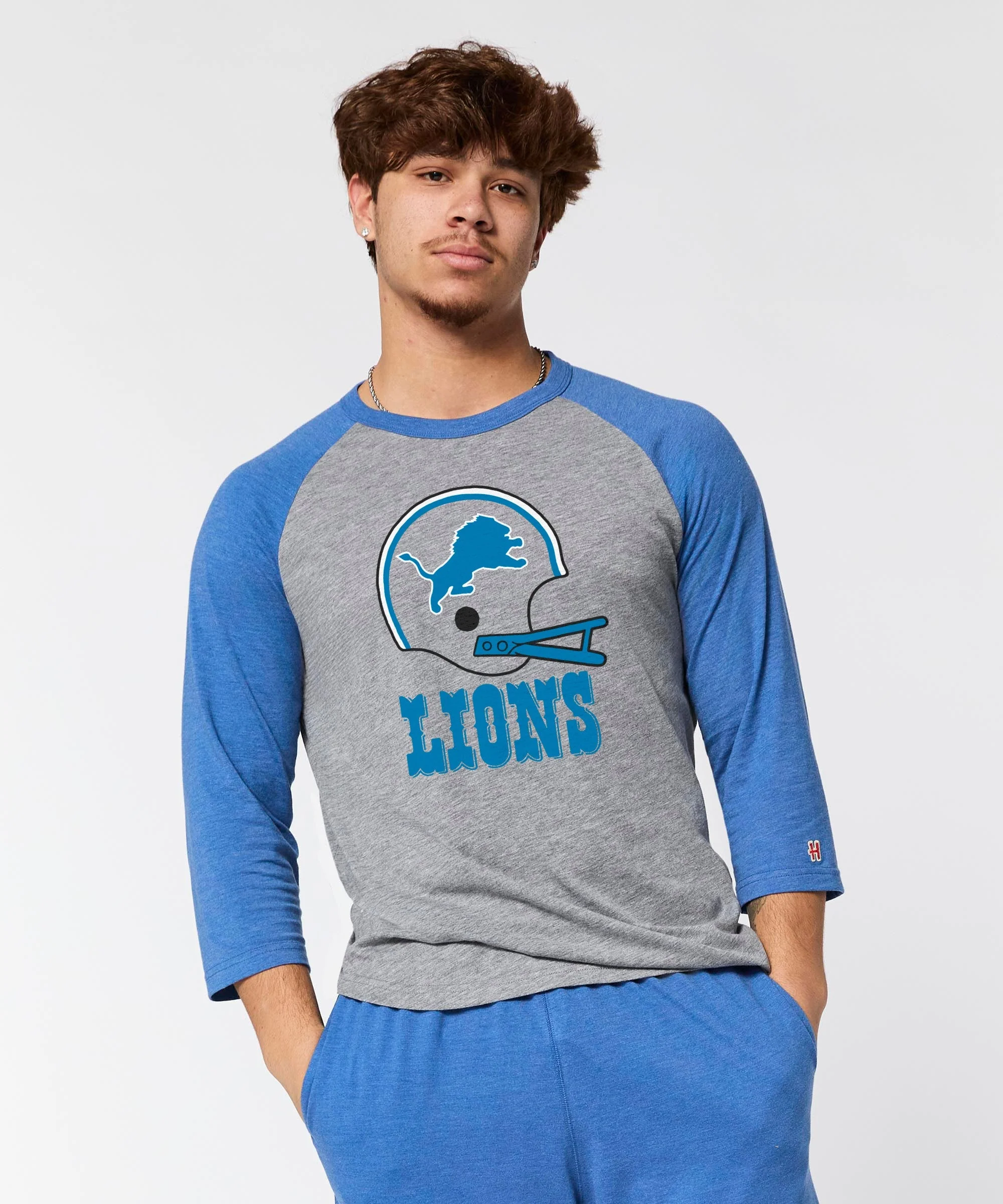 Detroit Lions Big Helmet Raglan - Image 3