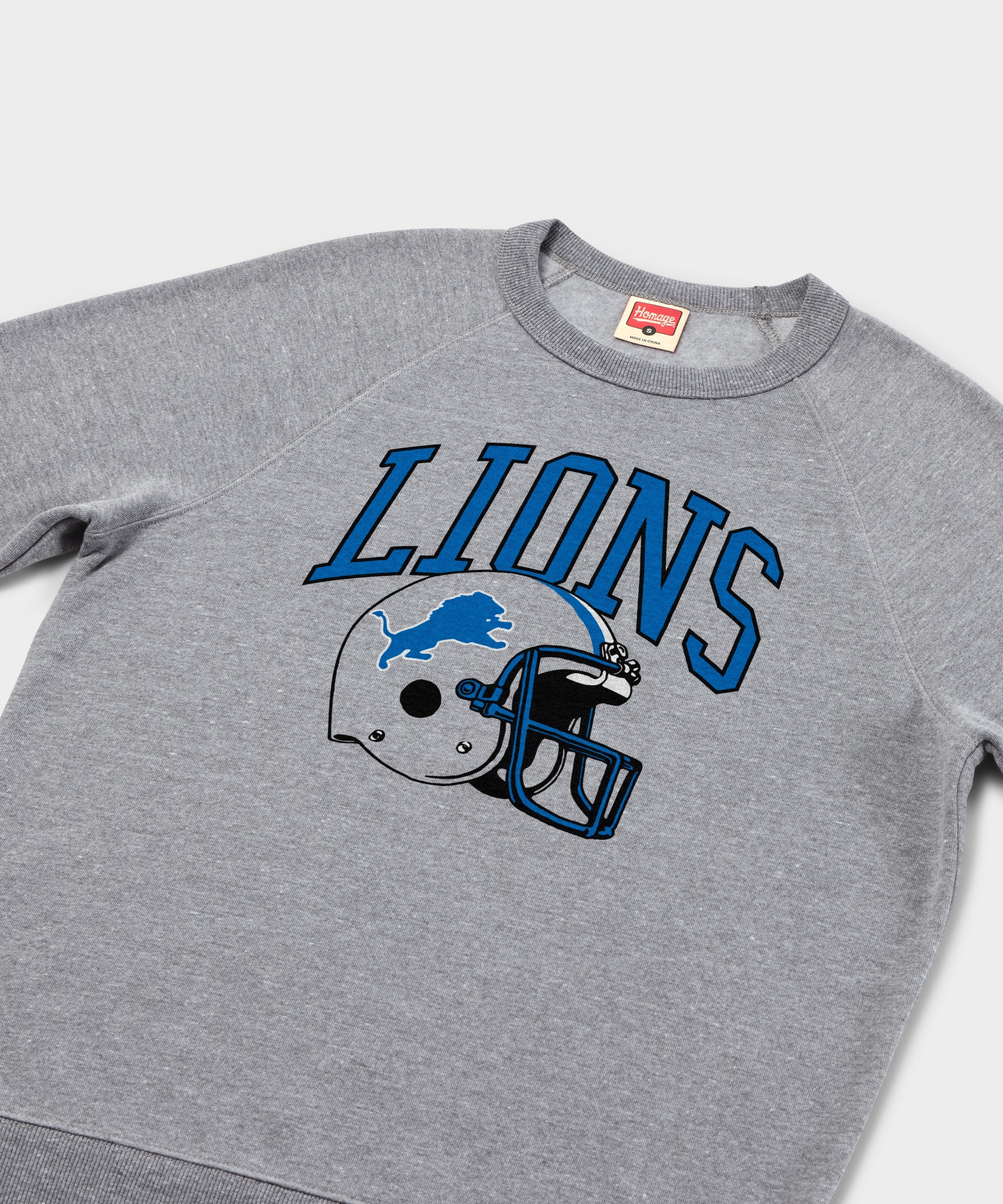 Detroit Lions Helmet Retro Crewneck - Image 2