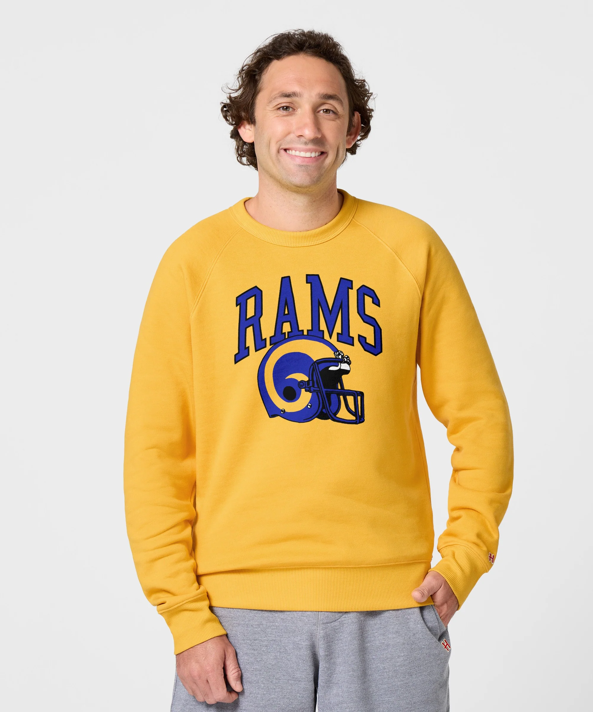 Los Angeles Rams Helmet Retro Crewneck - Image 3