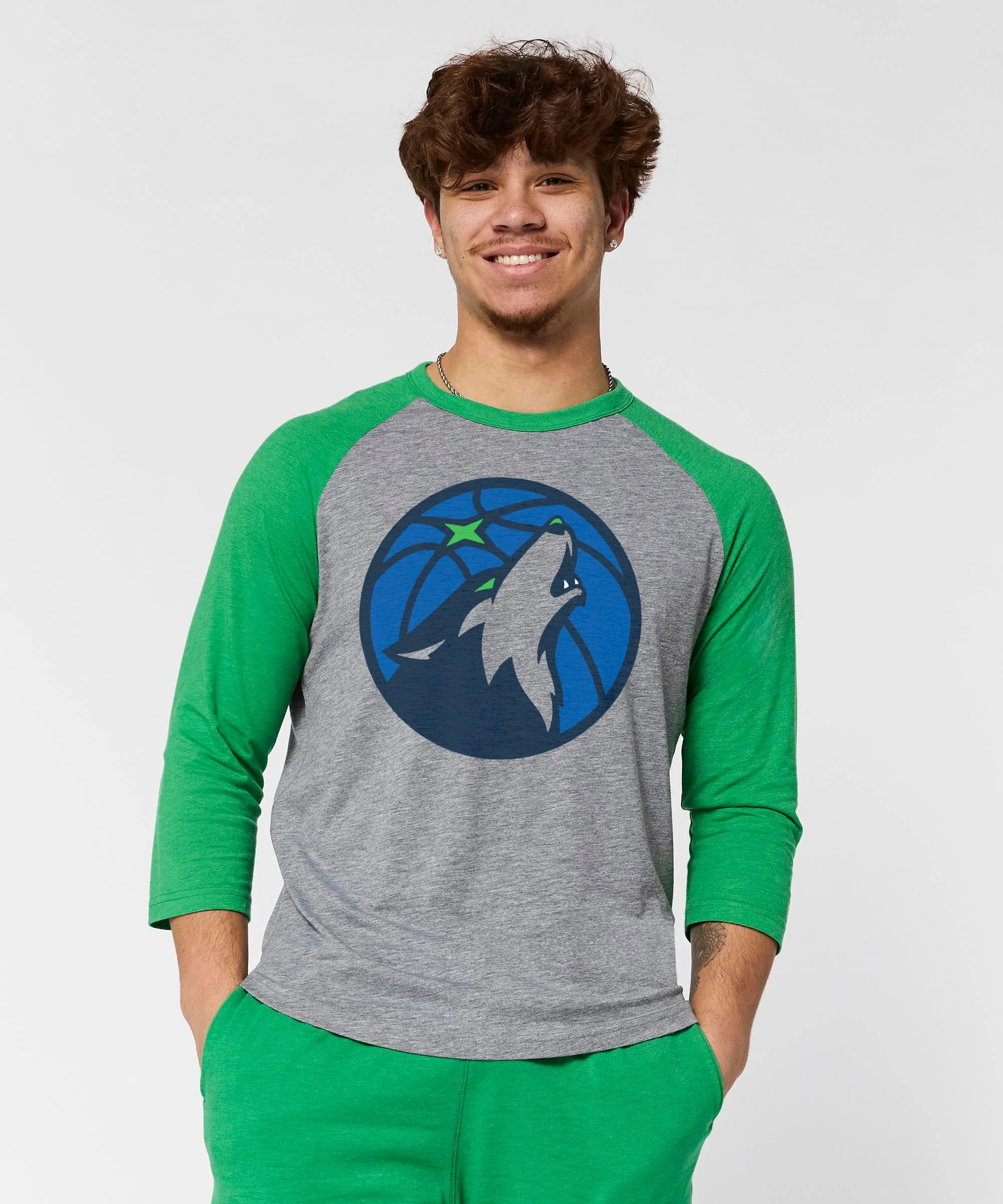 Minnesota Timberwolves Logo Raglan - Image 3