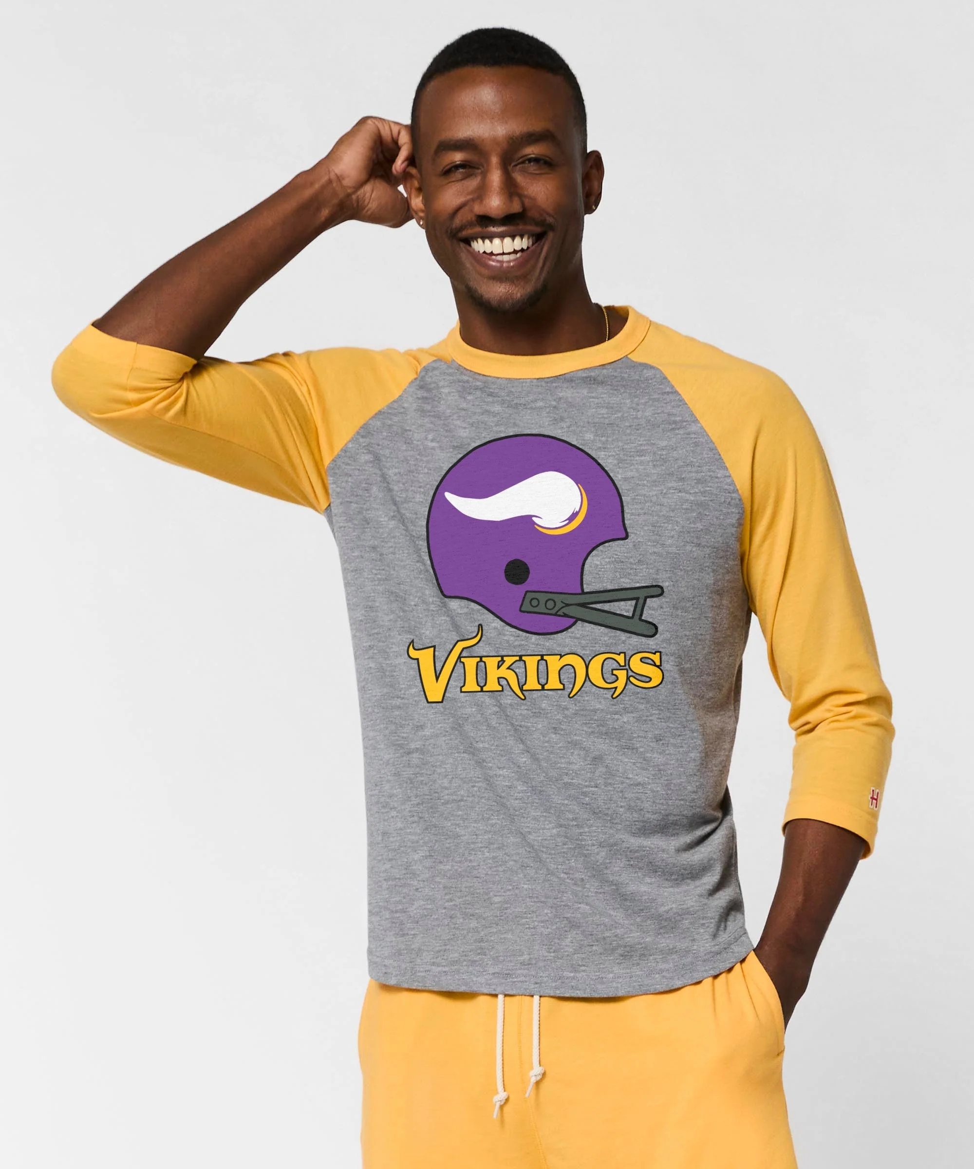 Minnesota Vikings Big Helmet Raglan - Image 3