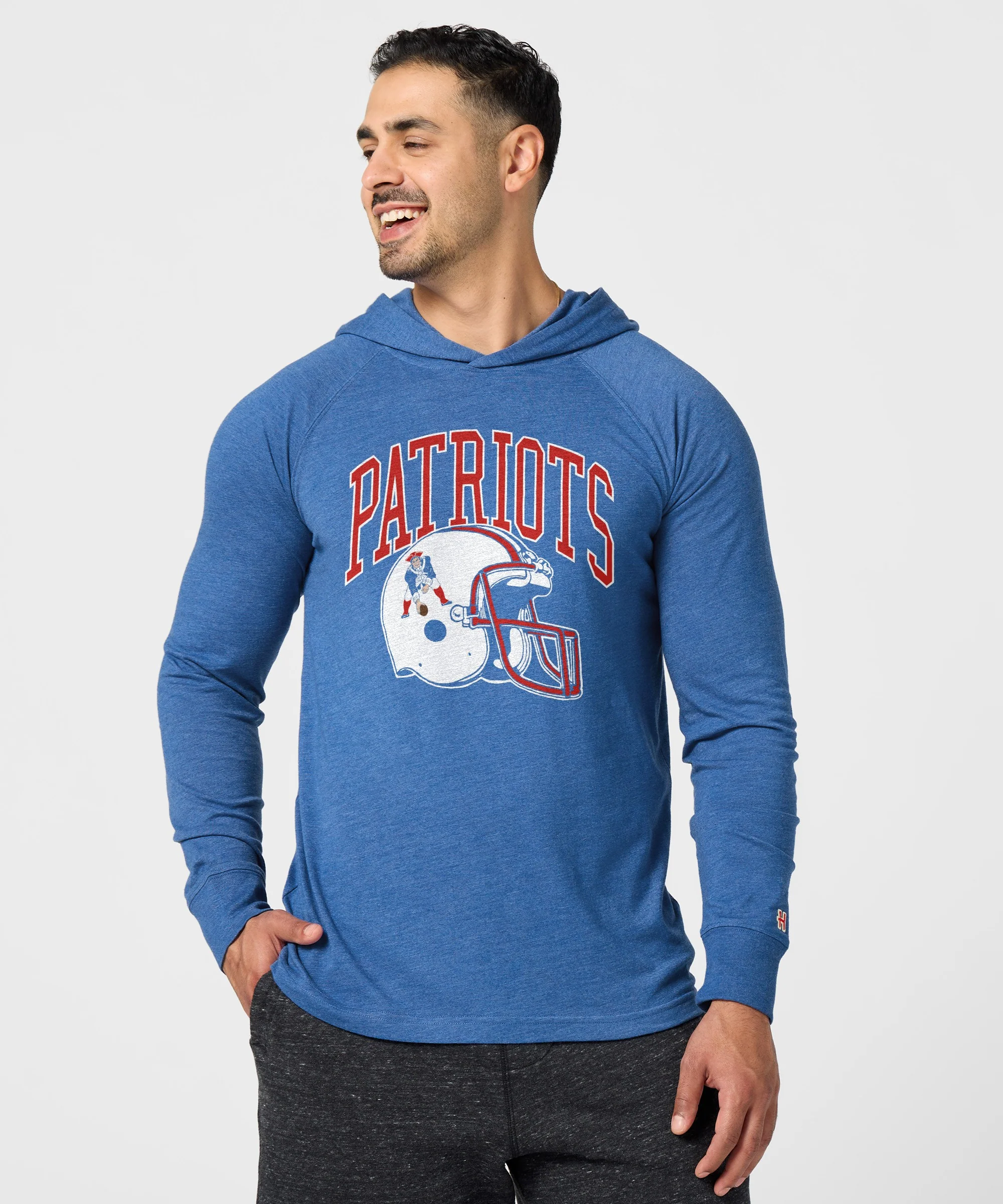 New England Patriots Helmet Retro Lightweight Hoodie - Image 3