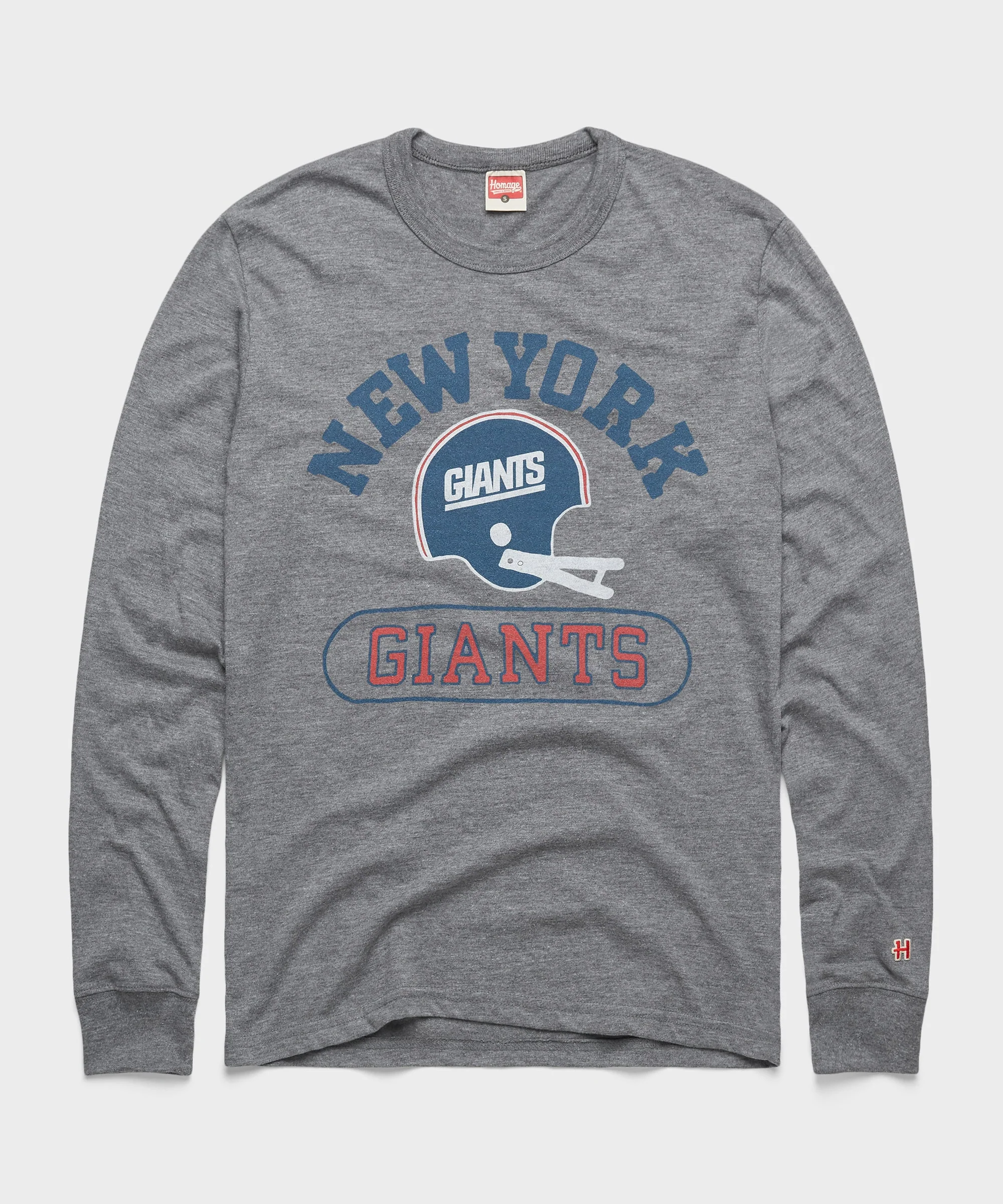 New York Giants Throwback Helmet Long Sleeve Tee