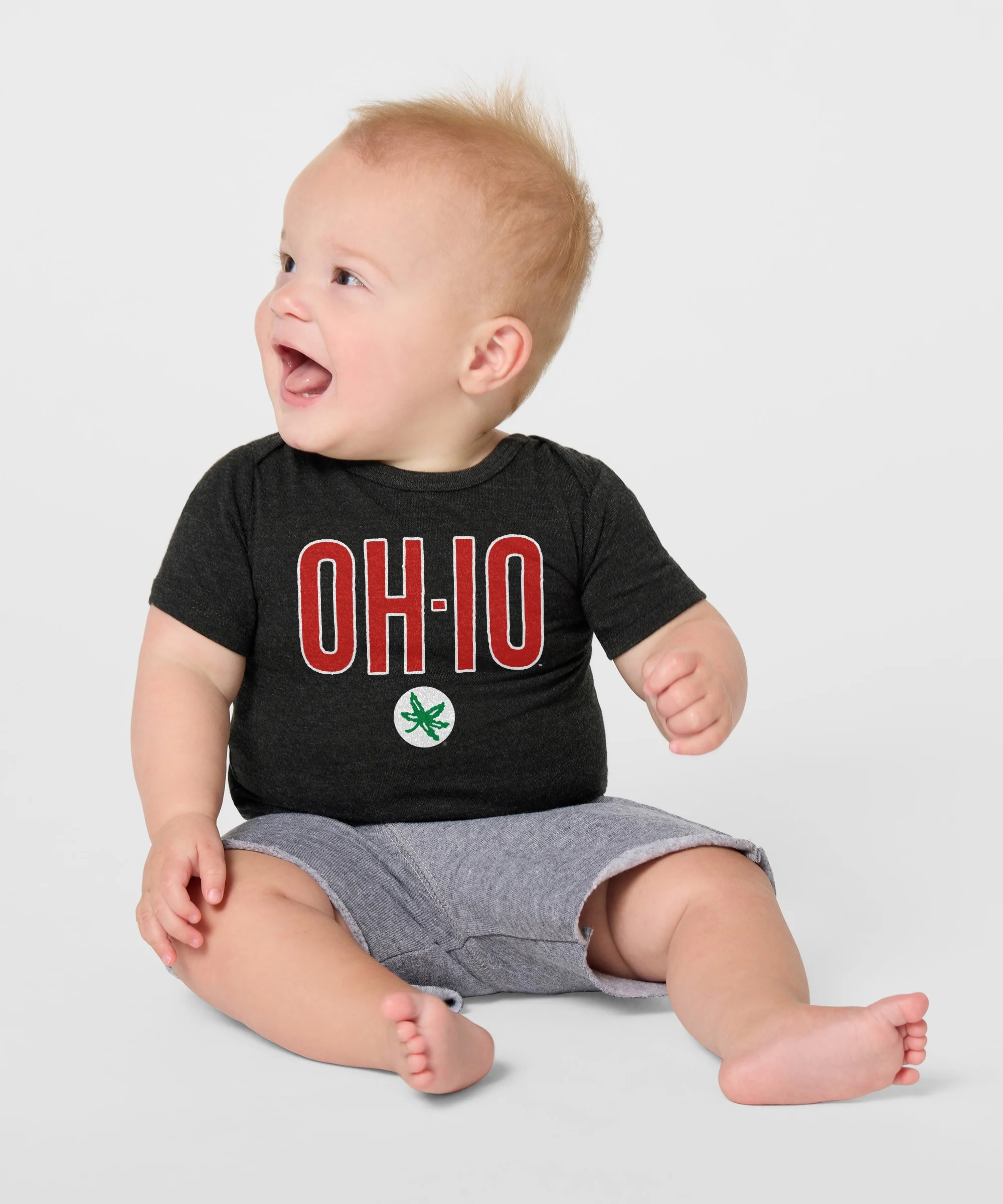 OH-IO Buckeye Leaf Baby One Piece - Image 3