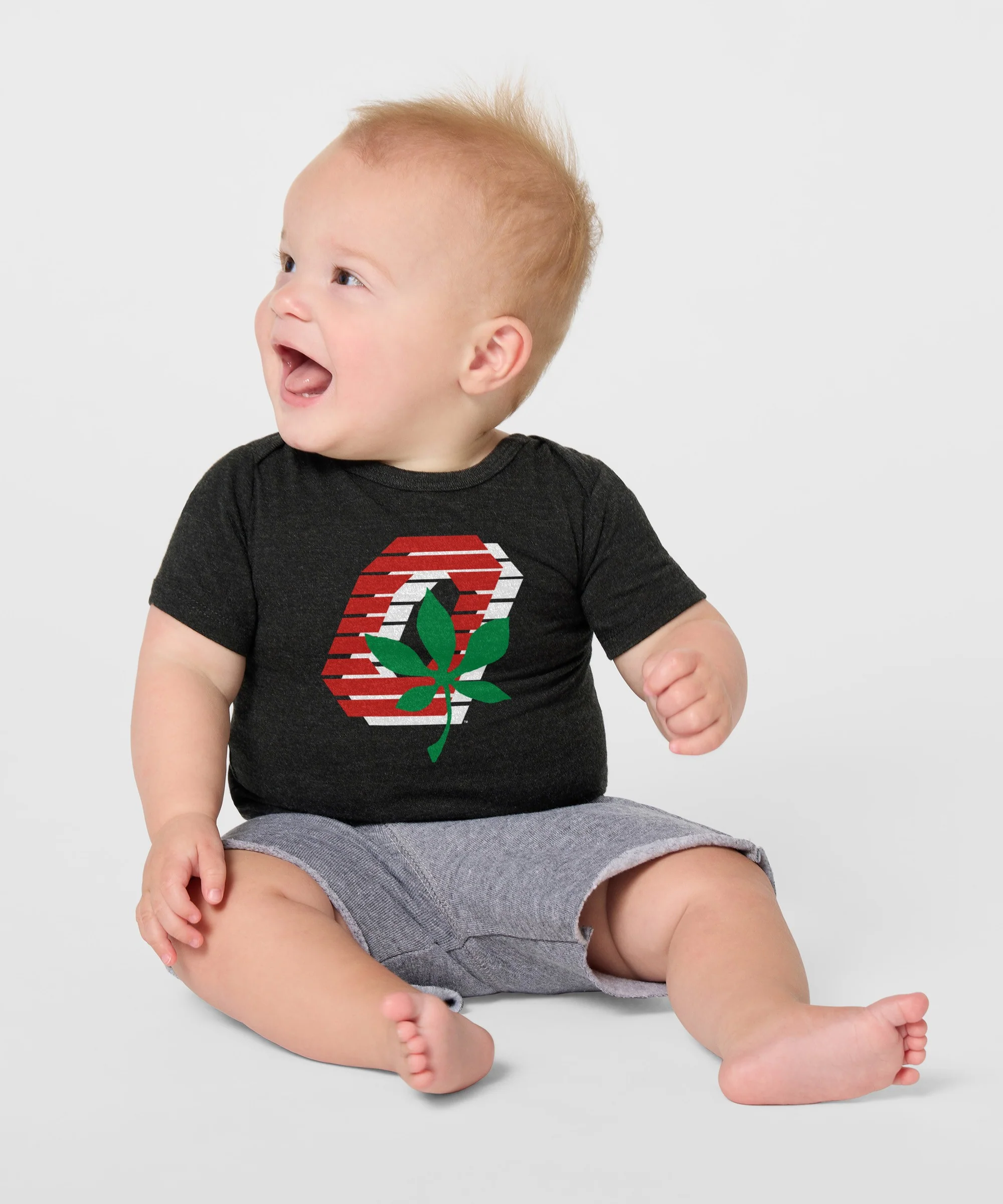 Ohio State Buckeye Leaf Baby One Piece - Image 3
