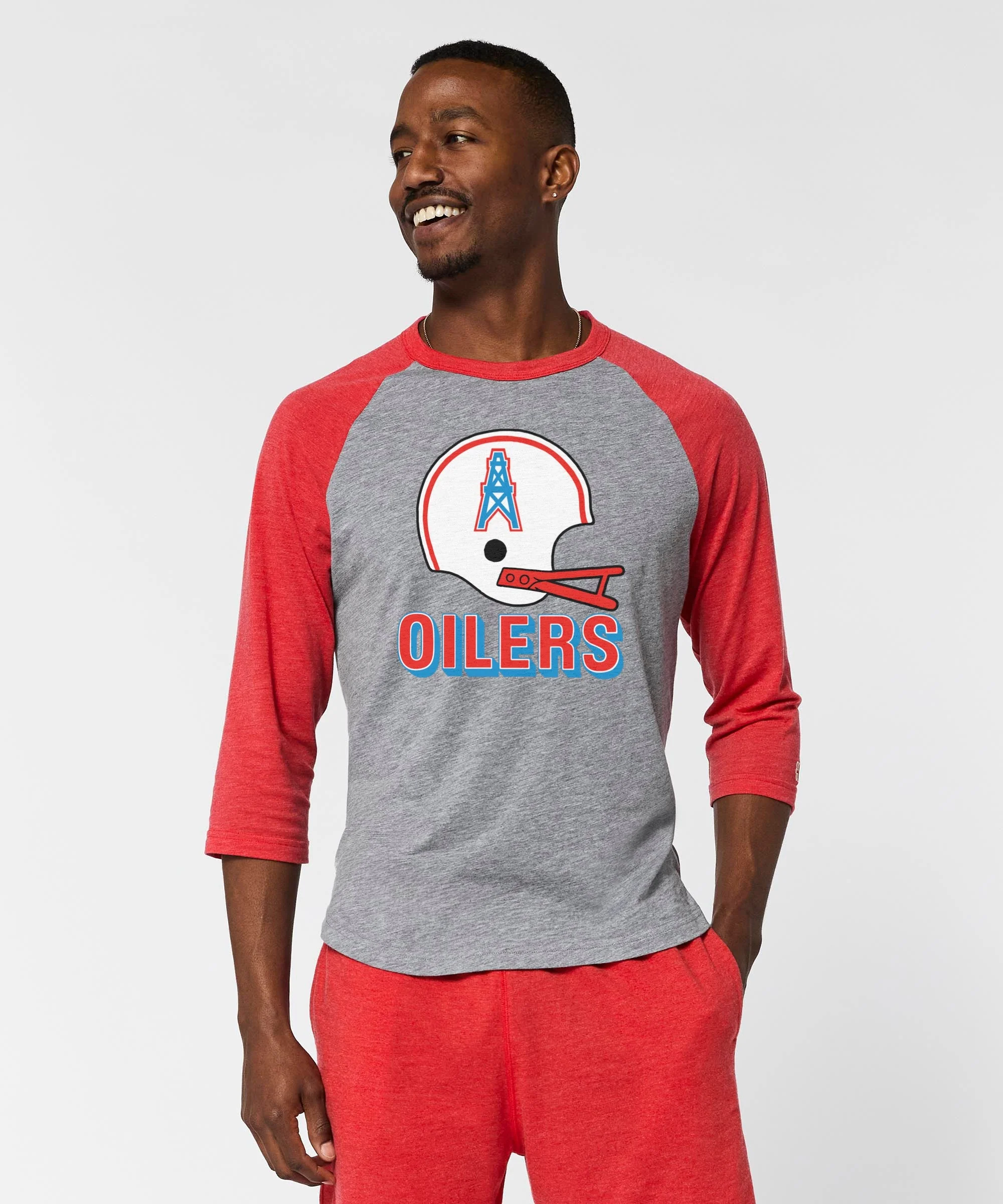 Oilers Football Big Helmet Raglan - Image 3