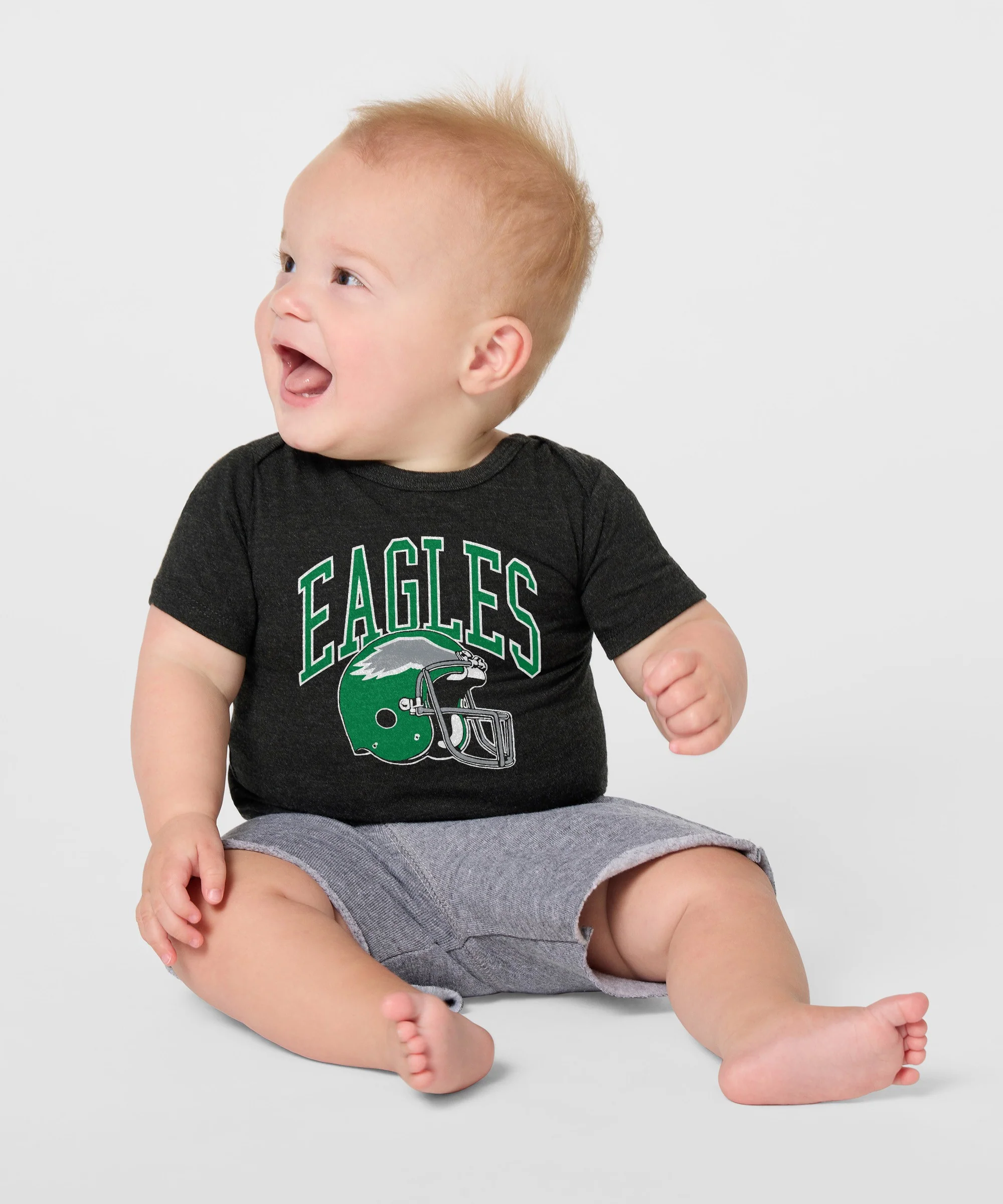 Philadelphia Eagles Helmet Retro Baby One Piece - Image 3