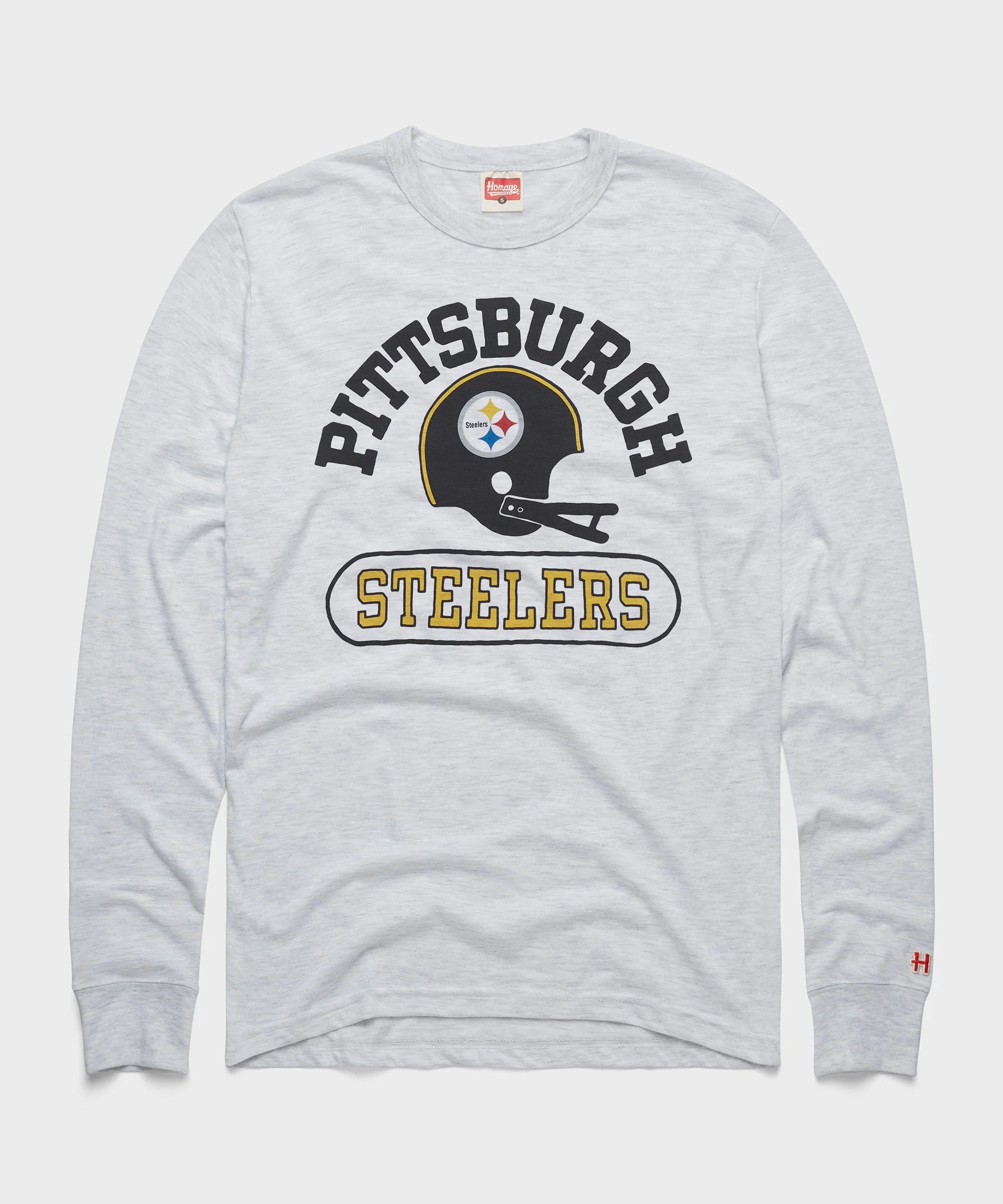 Pittsburgh Steelers Throwback Helmet Long Sleeve Tee