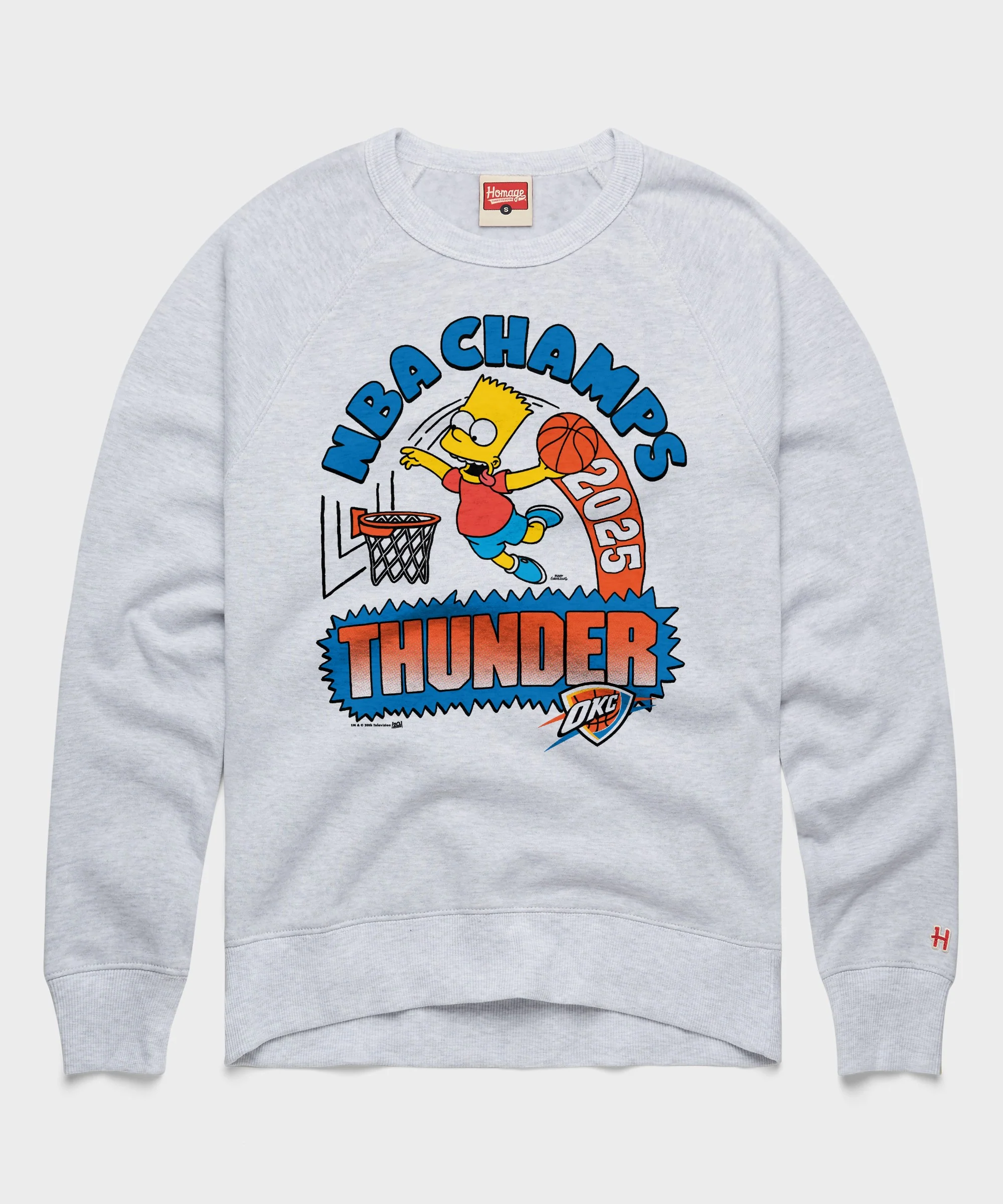The Simpsons Bart x Thunder 2025 NBA Champs Crewneck