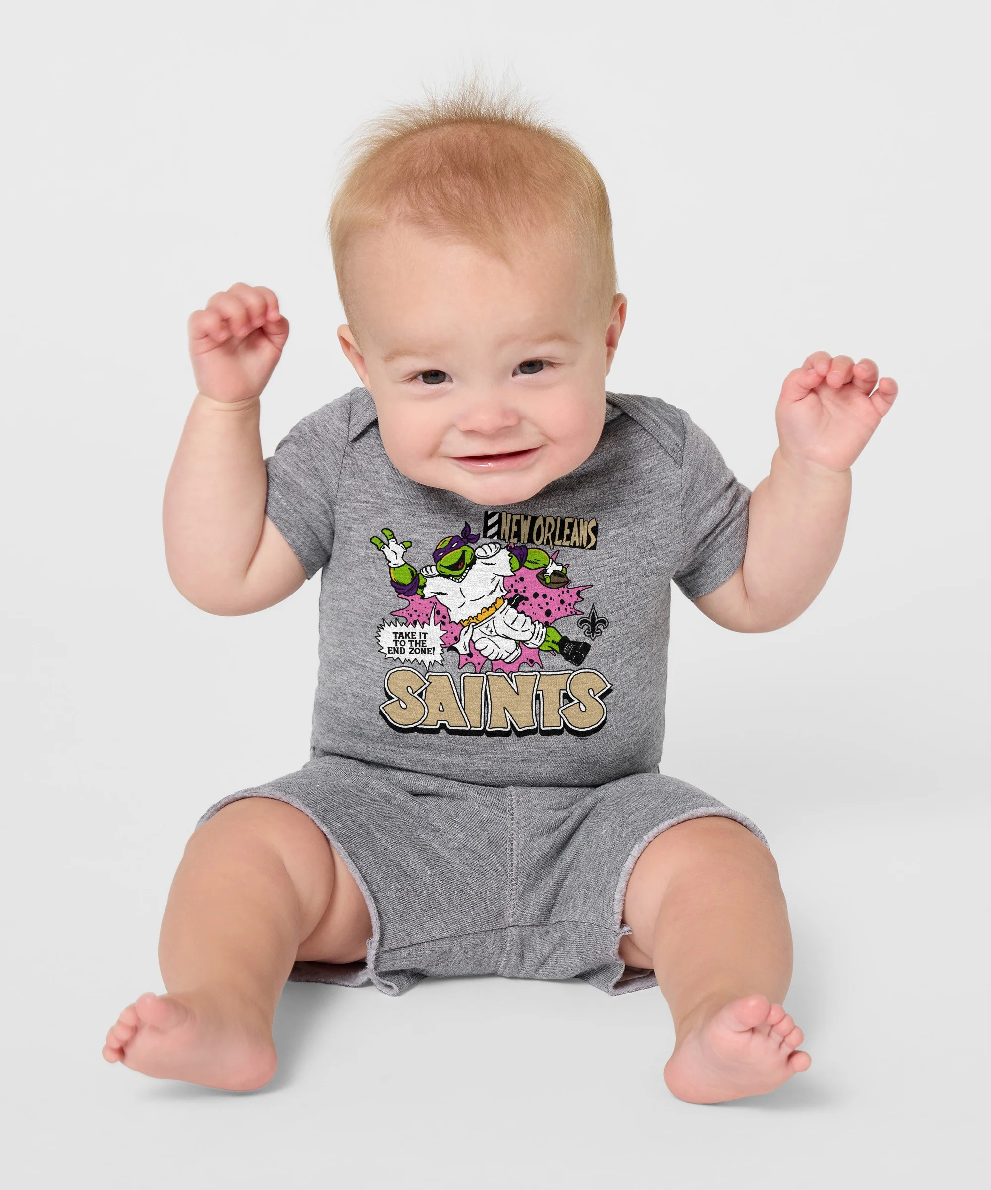 TMNT Donatello x New Orleans Saints Baby One Piece - Image 3