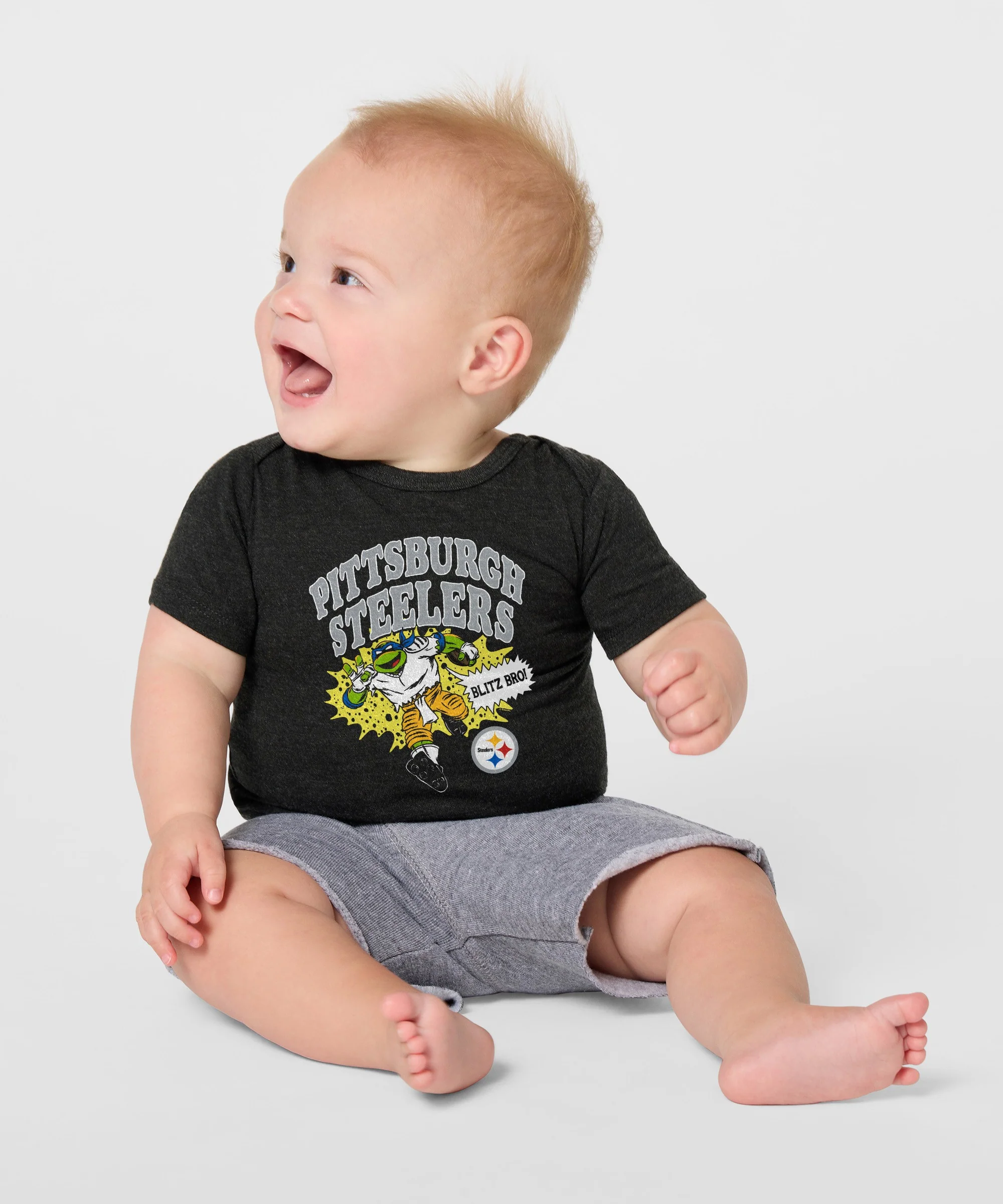 TMNT Leonardo x Pittsburgh Steelers Baby One Piece - Image 3