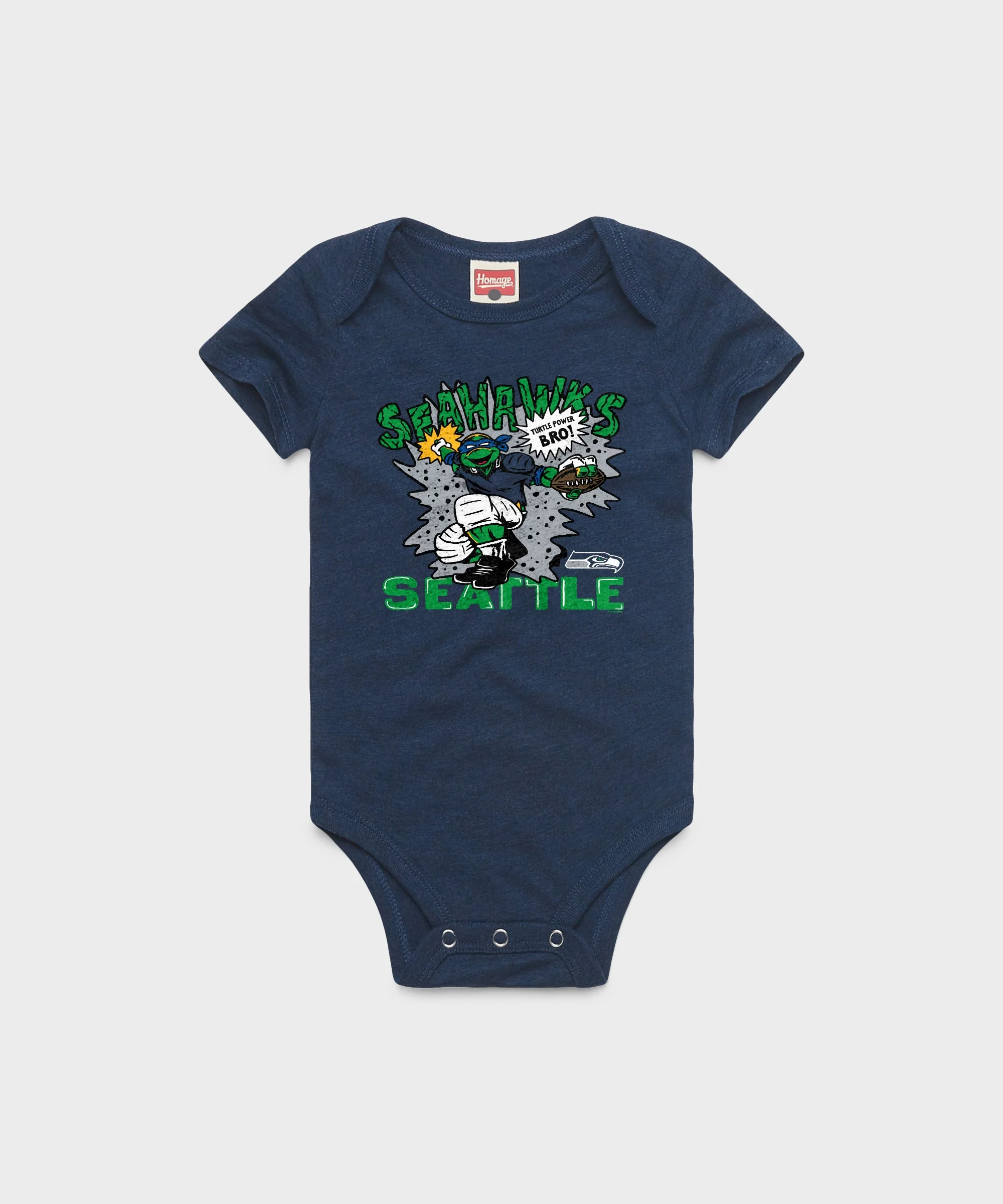 TMNT Leonardo x Seattle Seahawks Baby One Piece