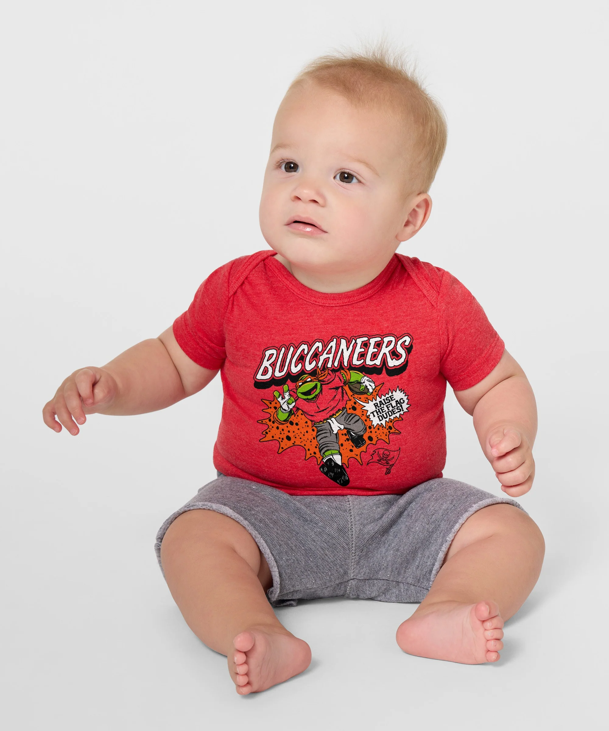 TMNT Michelangelo x Tampa Bay Buccaneers Baby One Piece - Image 3