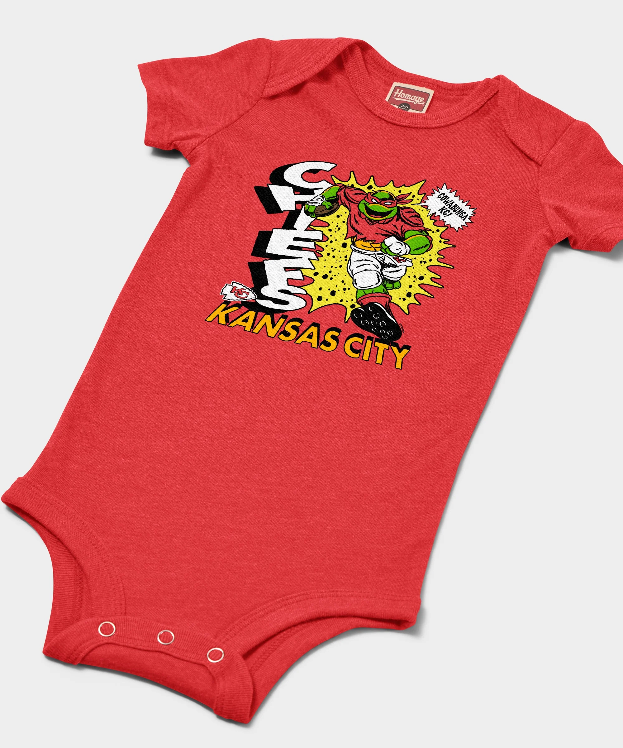 TMNT Raphael x Kansas City Chiefs Baby One Piece - Image 2