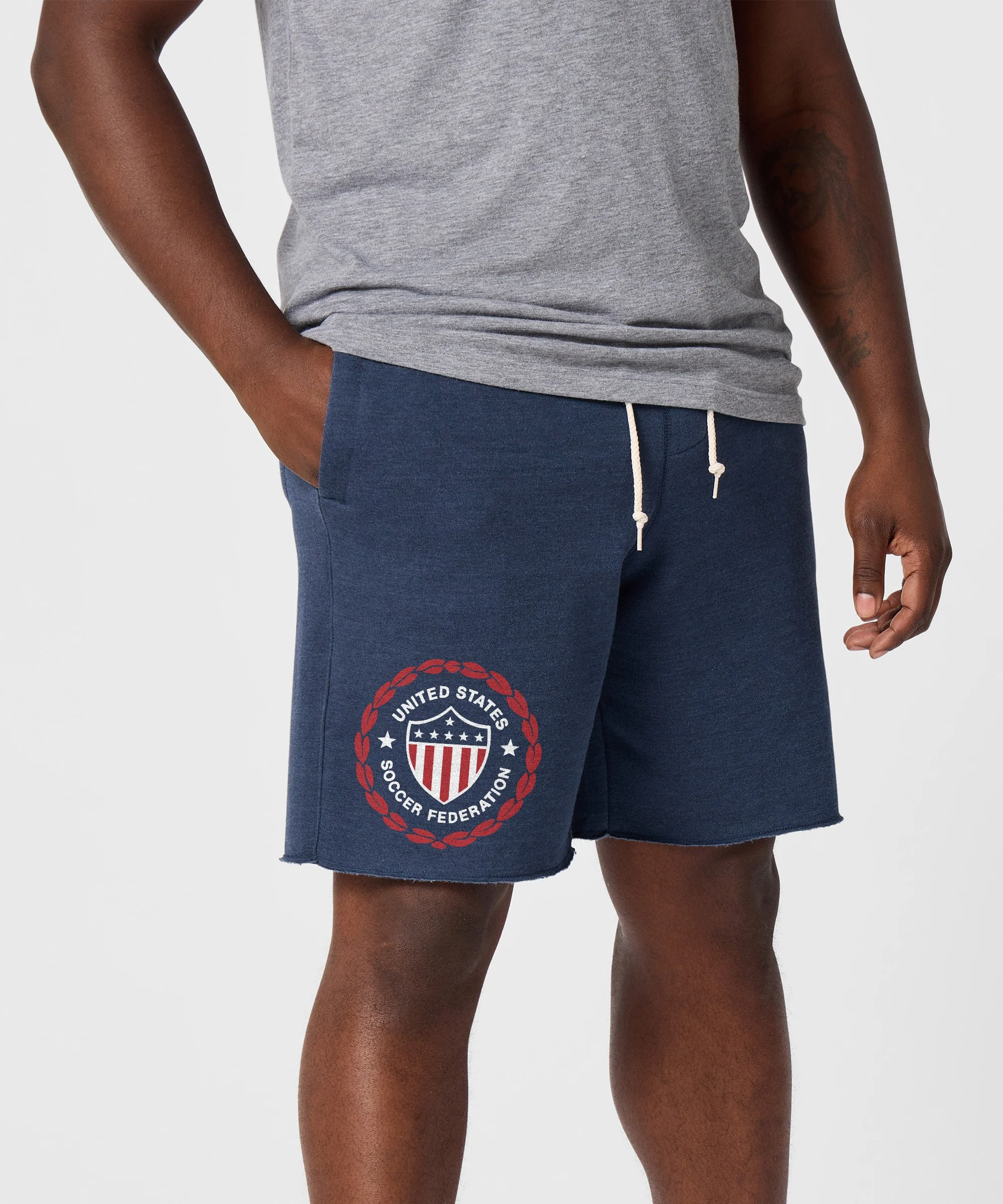 US Soccer 1986 Crest Sweat Shorts - Image 3