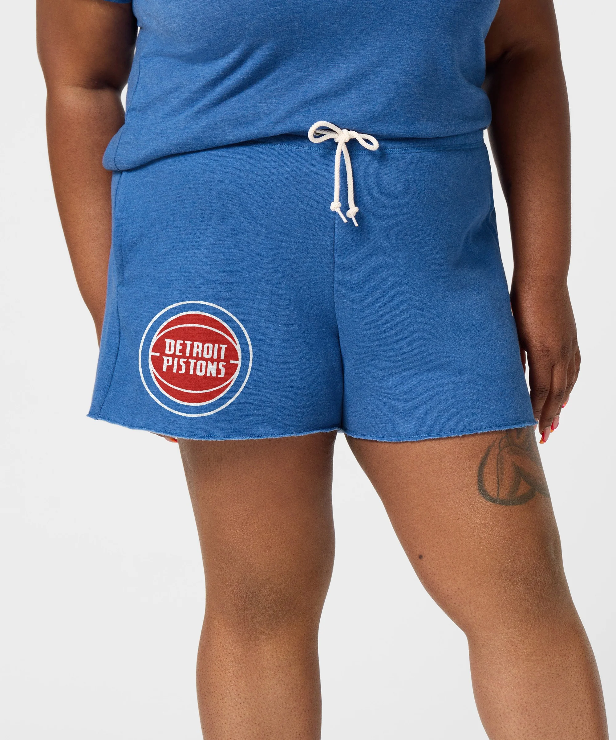 Women's Detroit Pistons Logo Sweat Shorts - Image 3