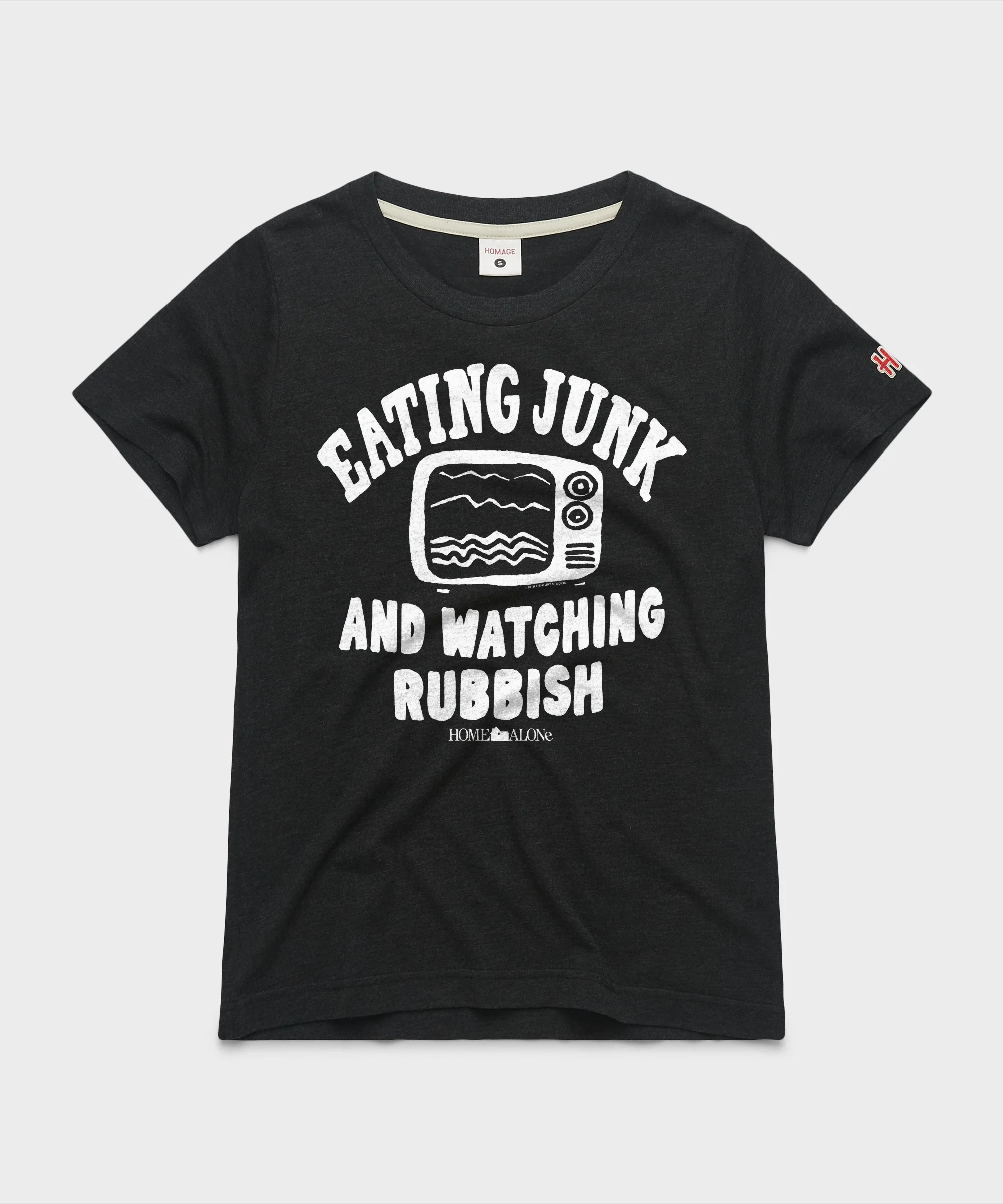Women's Home Alone Eating Junk And Watching Rubbish