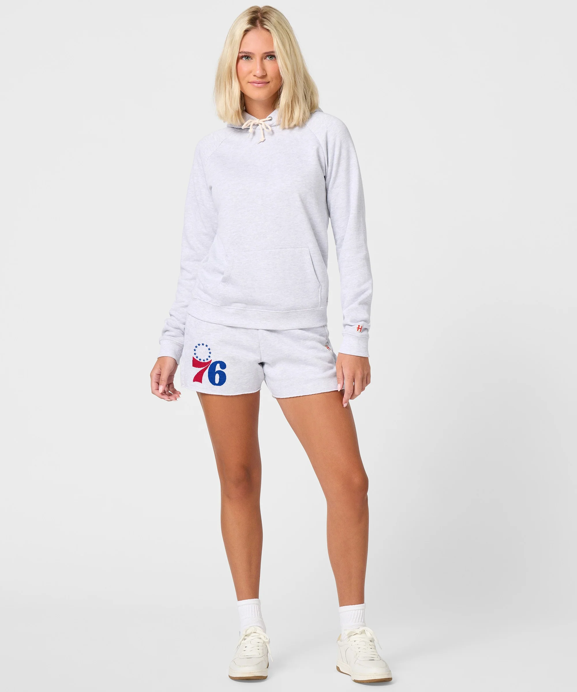 Women's Philadelphia 76ers Logo Sweat Shorts - Image 5