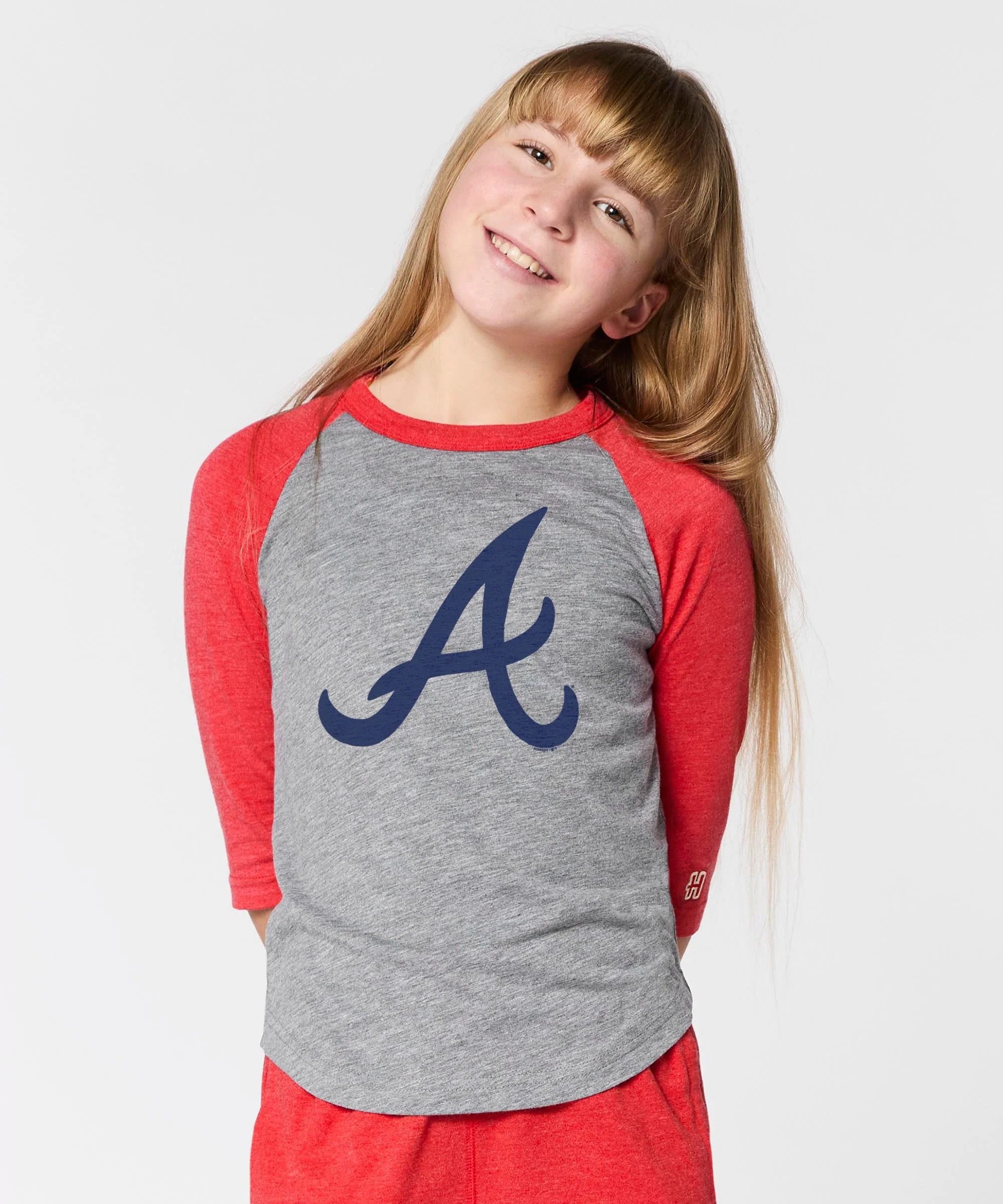Youth Atlanta Braves Cap Logo '81 Raglan - Image 3