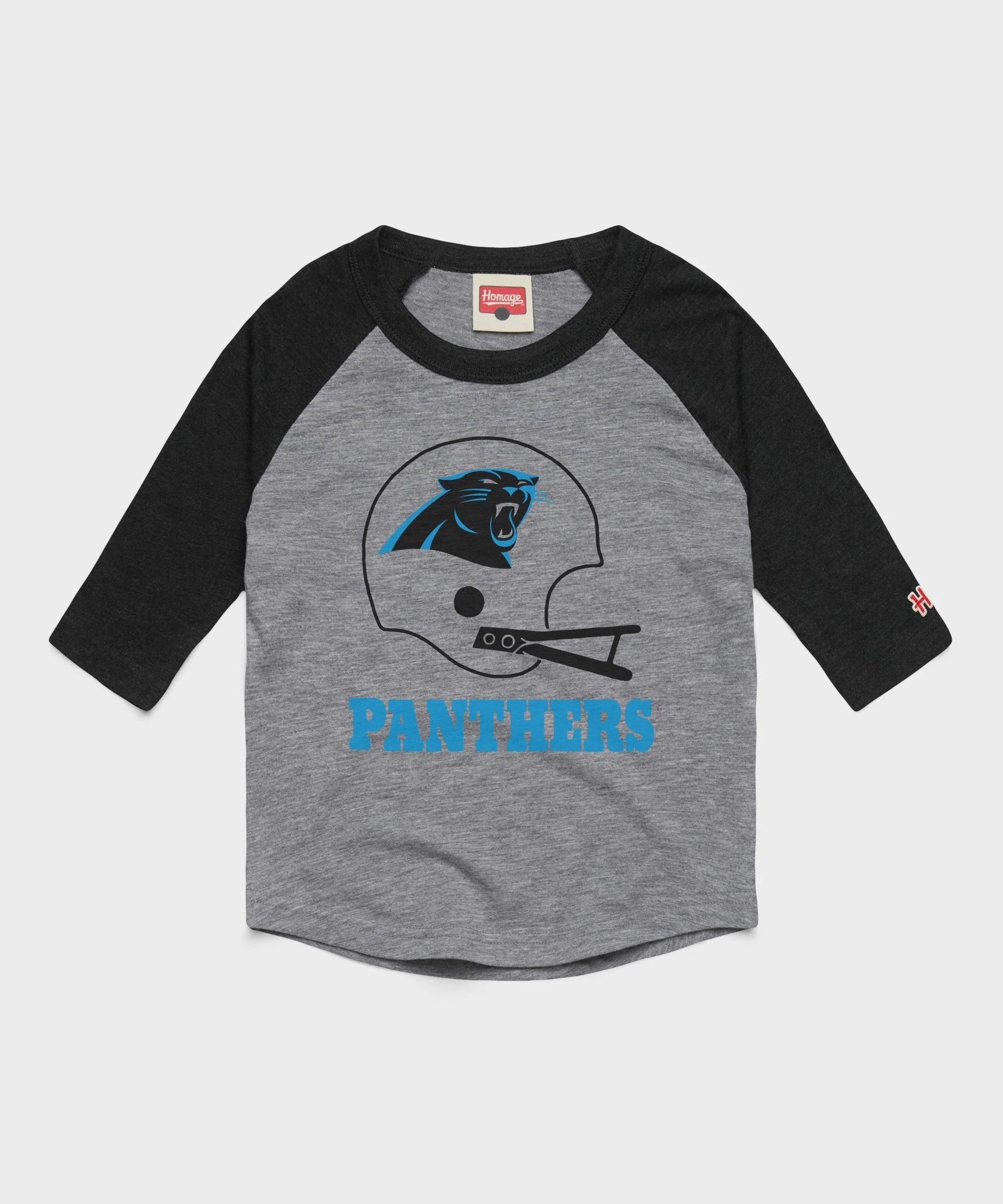 Youth Carolina Panthers Big Helmet Raglan