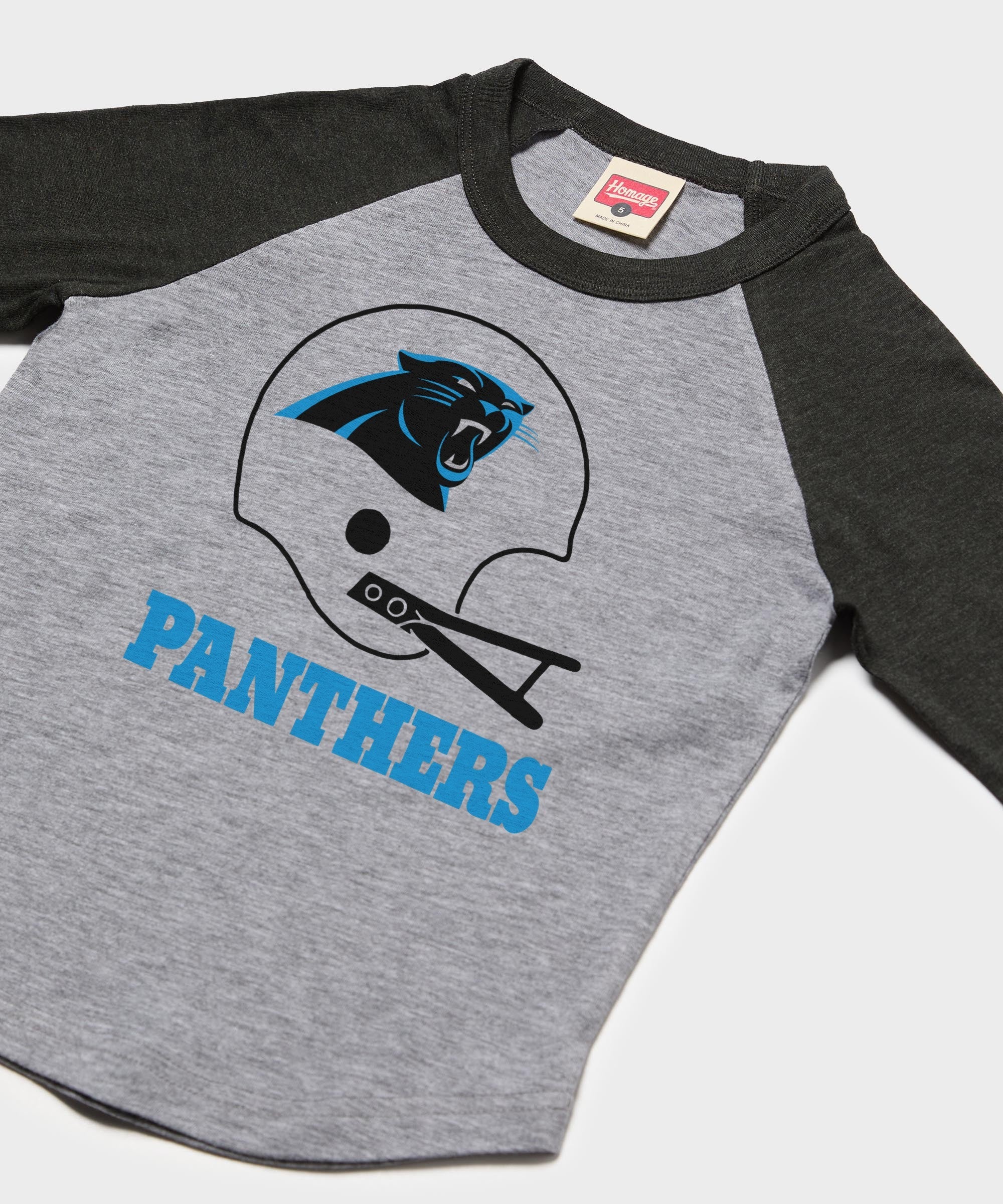 Youth Carolina Panthers Big Helmet Raglan - Image 2