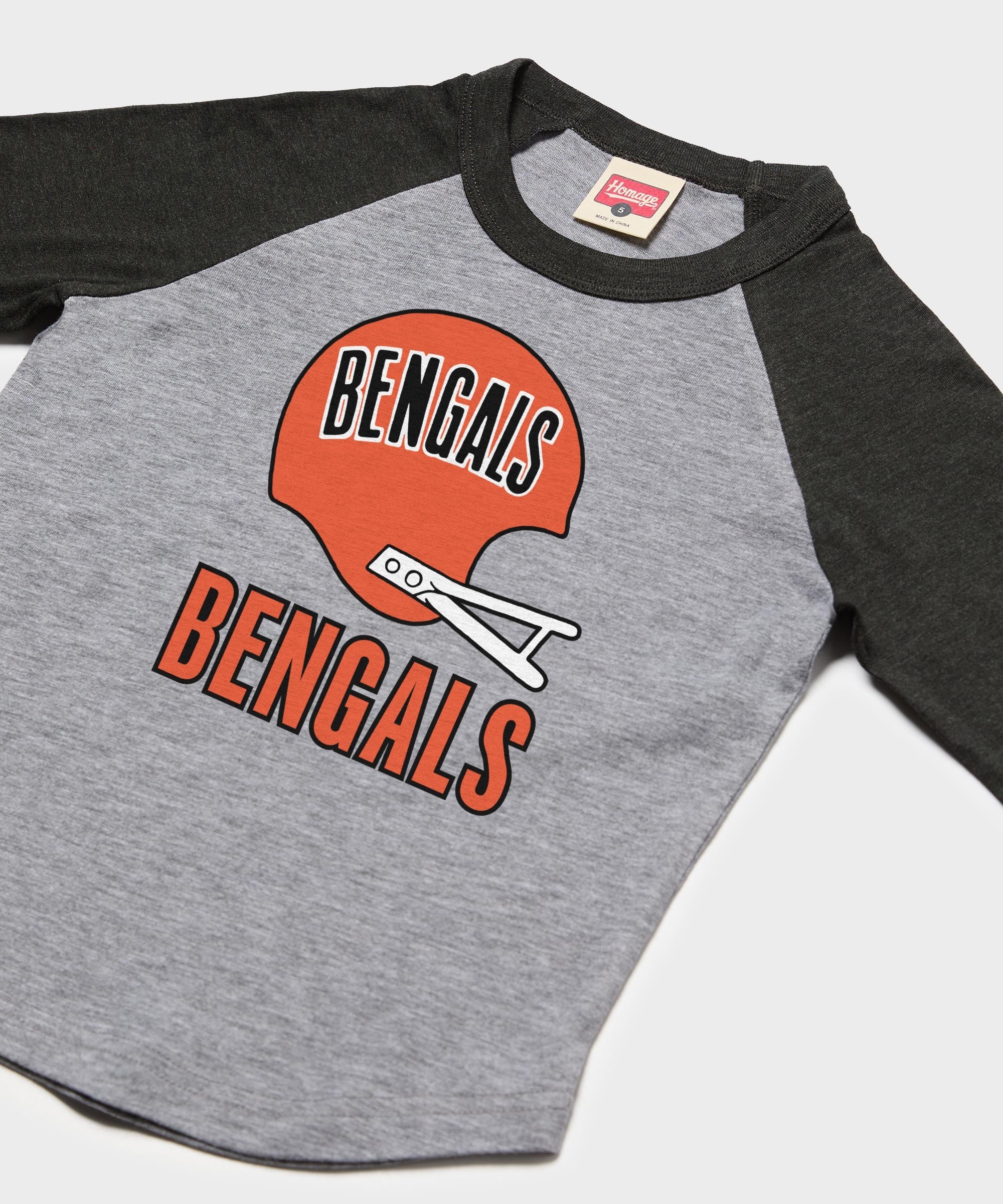 Youth Cincinnati Bengals Big Helmet Raglan - Image 2