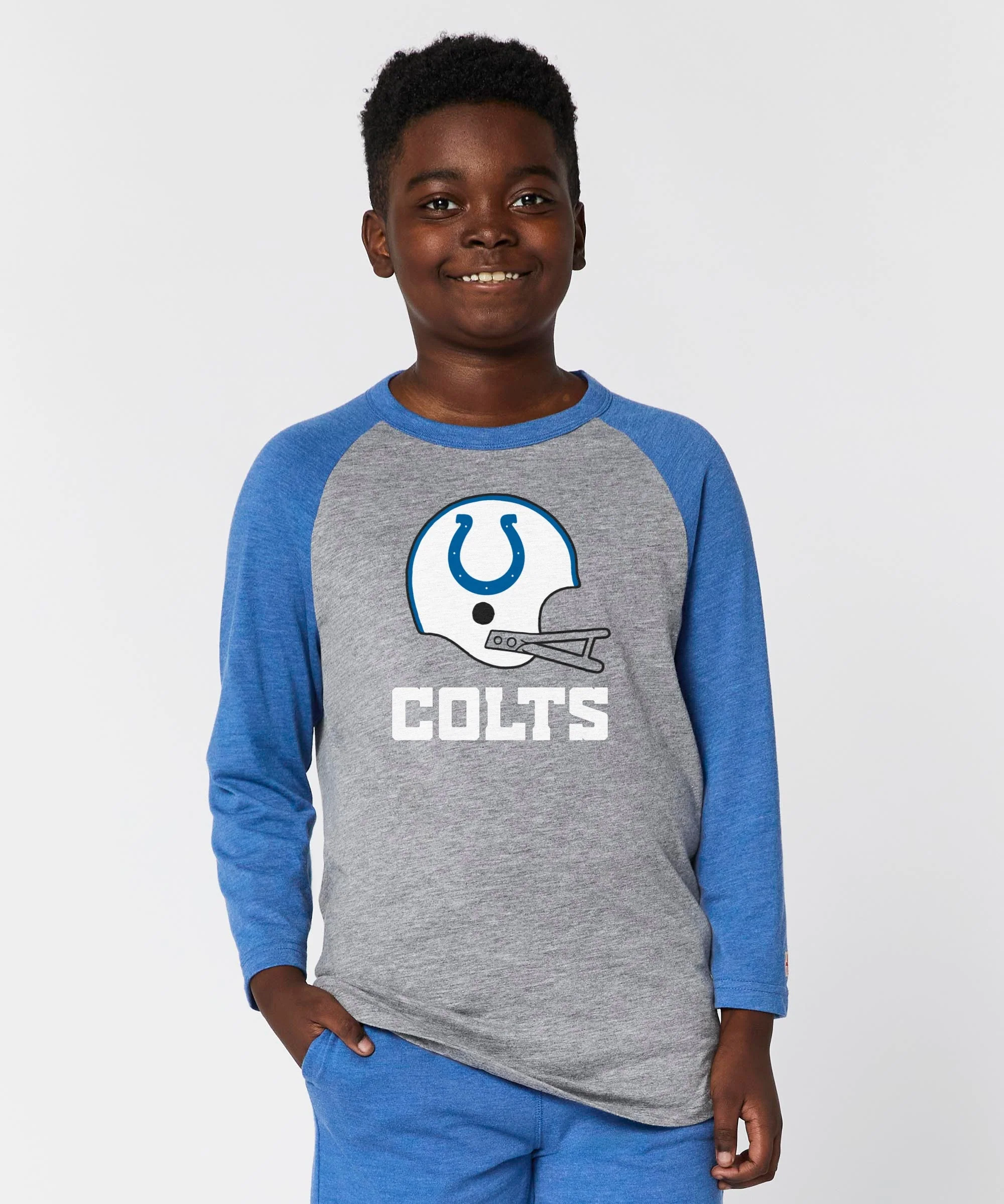 Youth Indianapolis Colts Big Helmet Raglan - Image 3