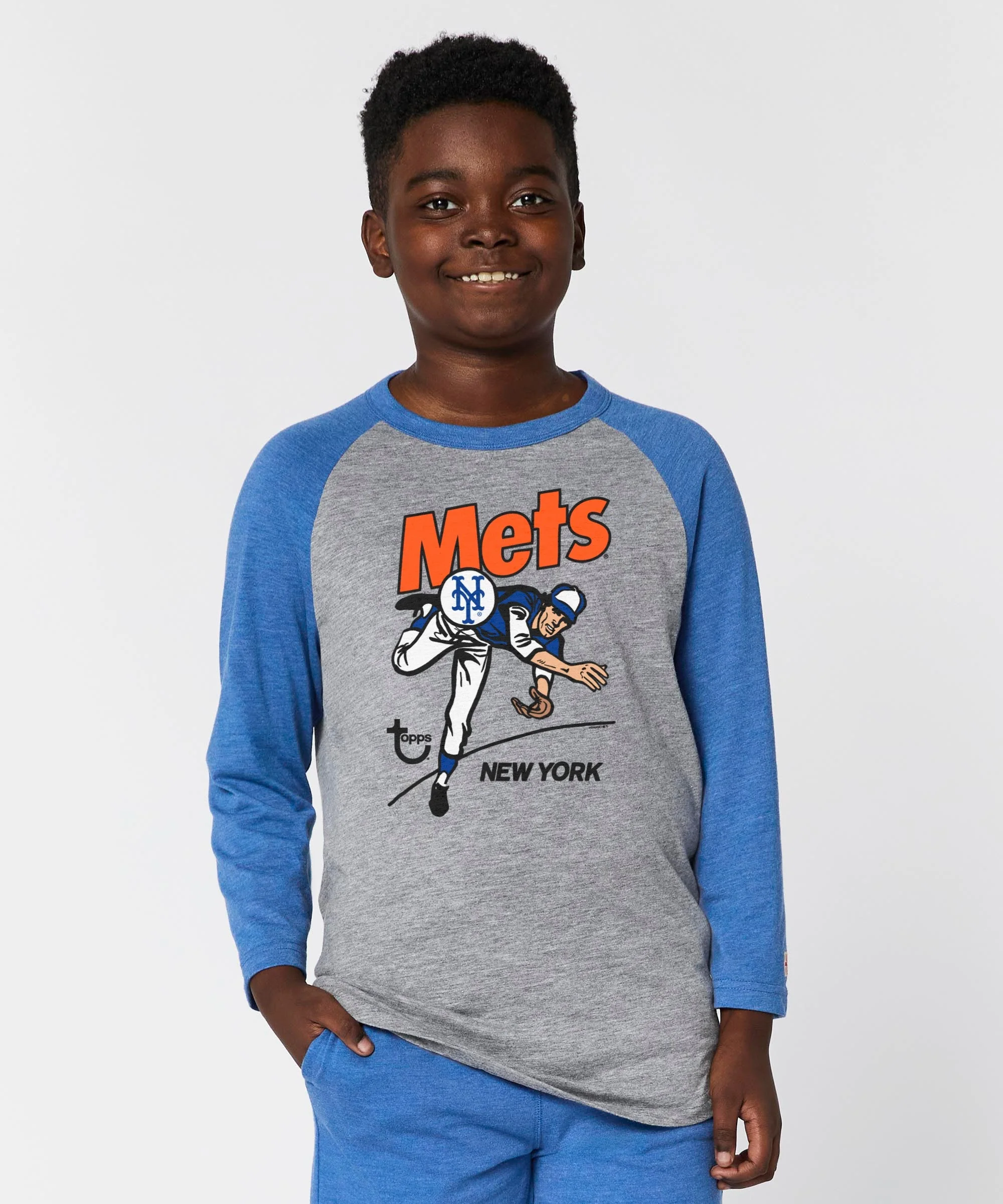 Youth MLB x Topps New York Mets Raglan - Image 3