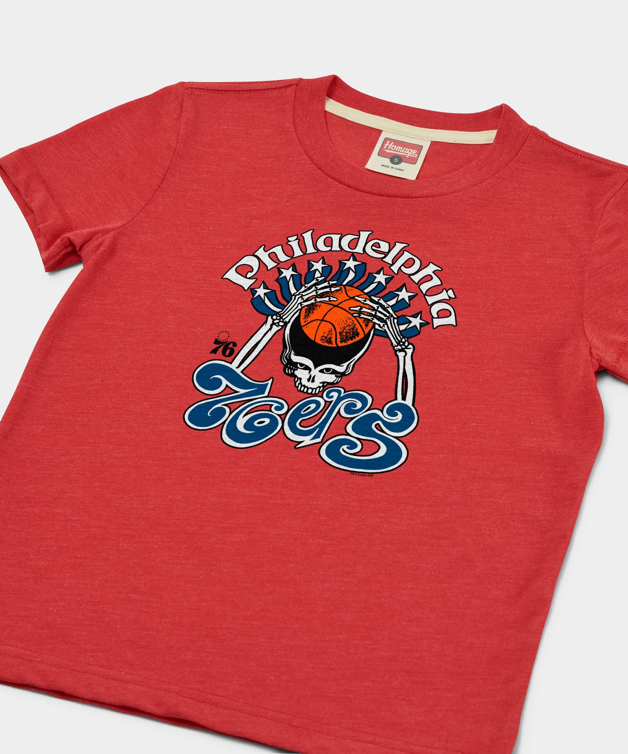 Youth NBA x Grateful Dead x 76ers Skull - Image 2