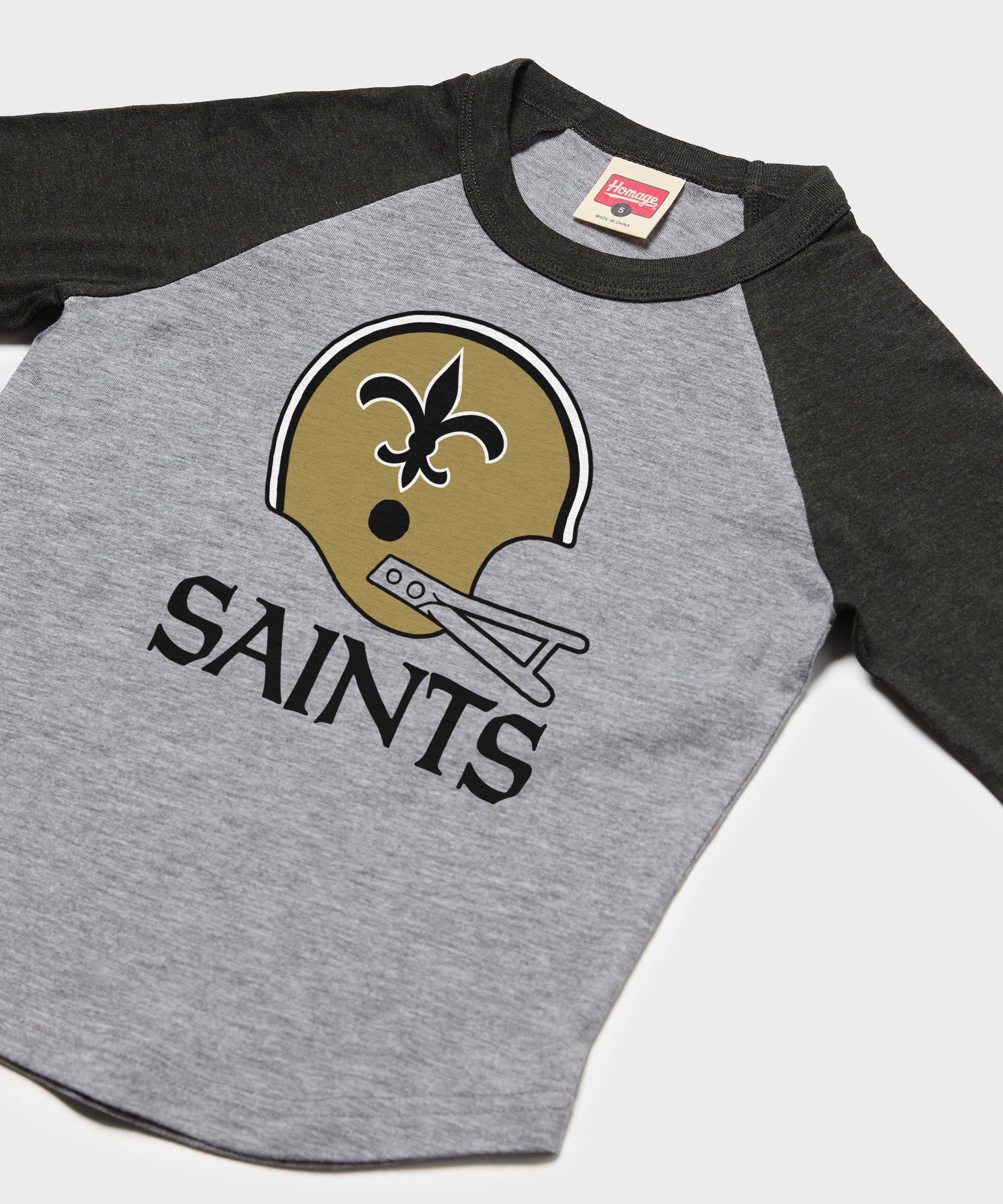 Youth New Orleans Saints Big Helmet Raglan - Image 2