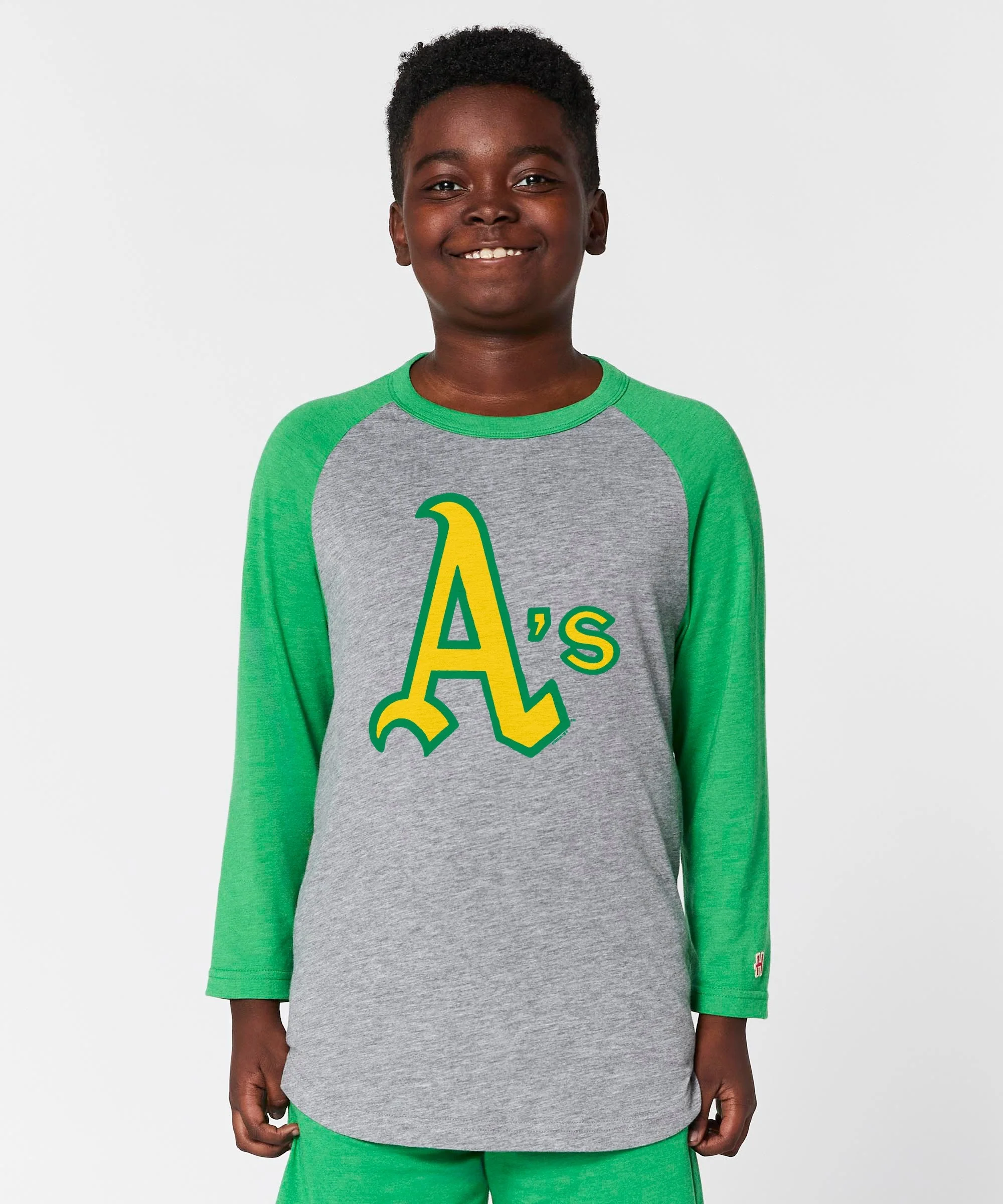 Youth Oakland Athletics Jersey Logo '70 Raglan - Image 3