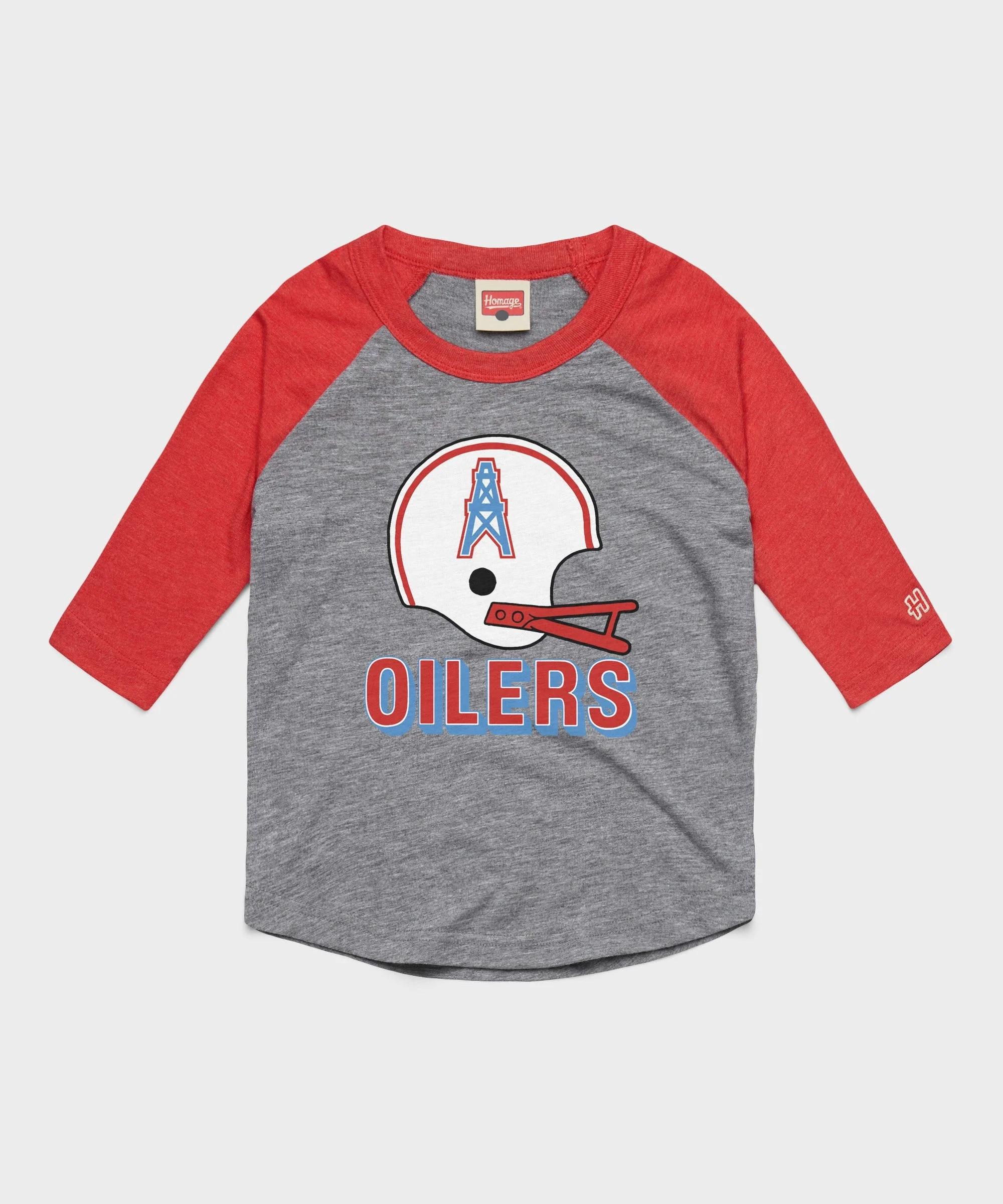 Youth Oilers Football Big Helmet Raglan
