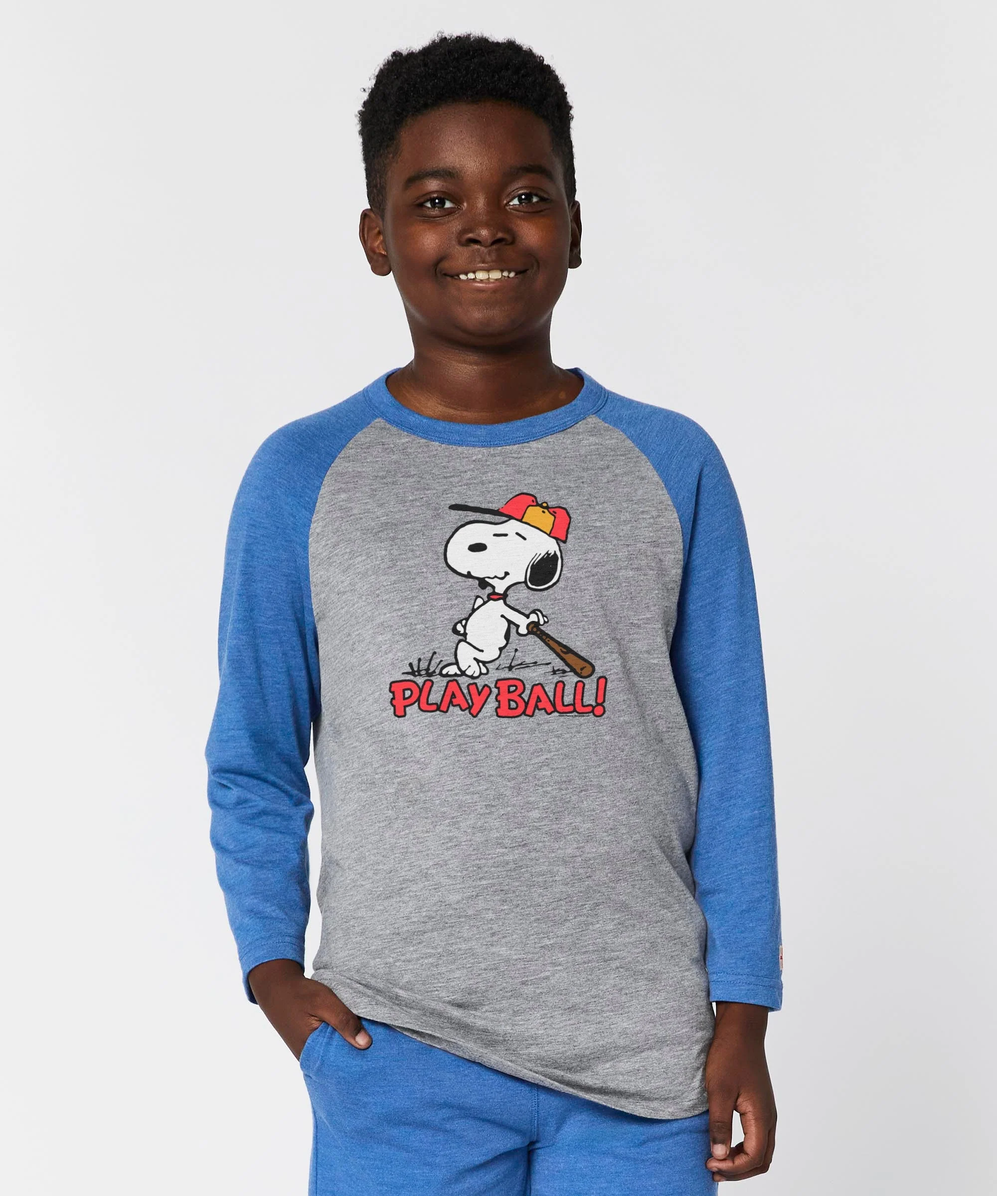 Youth Peanuts Snoopy Play Ball Raglan - Image 3