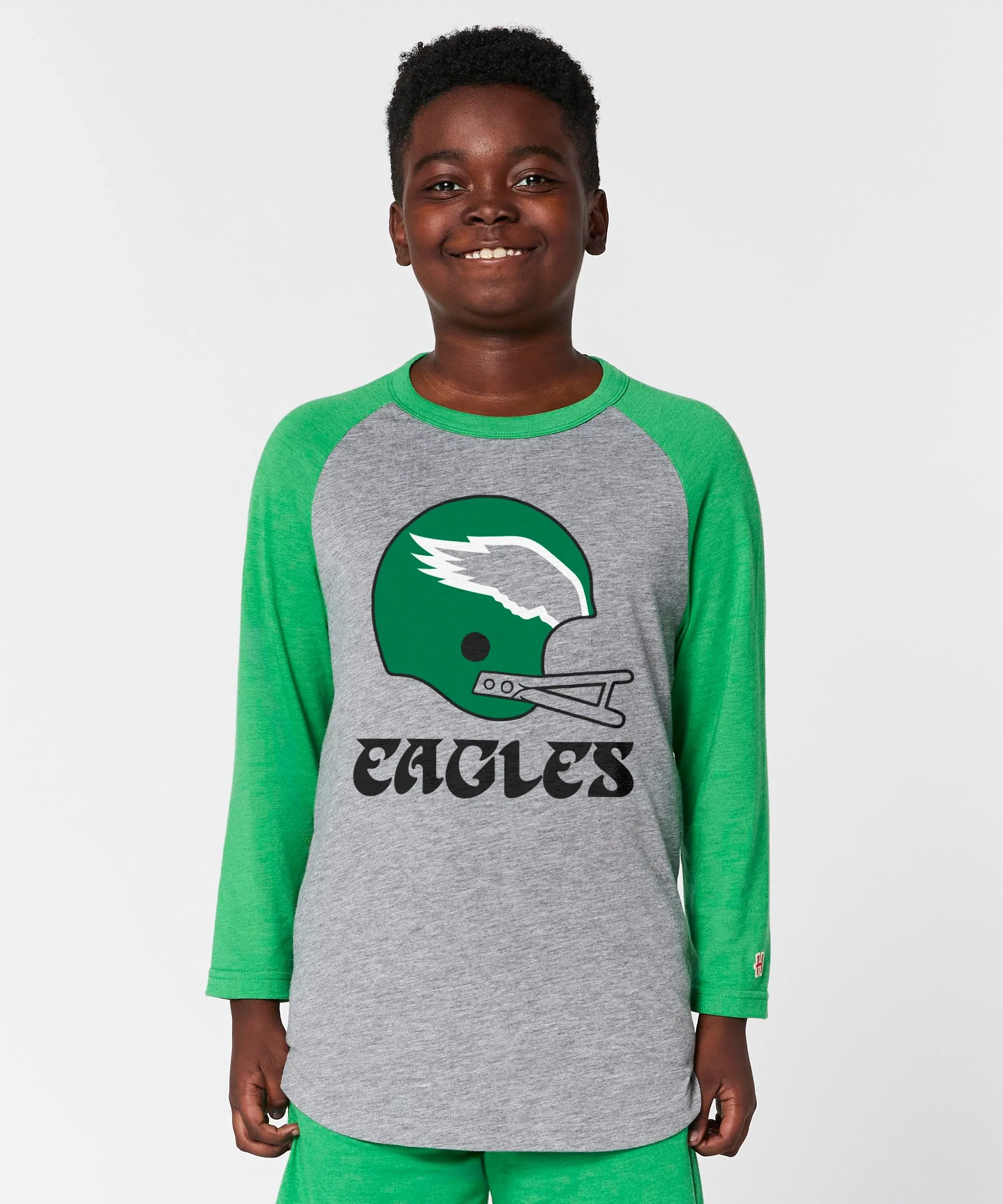 Youth Philadelphia Eagles Big Helmet Raglan - Image 3