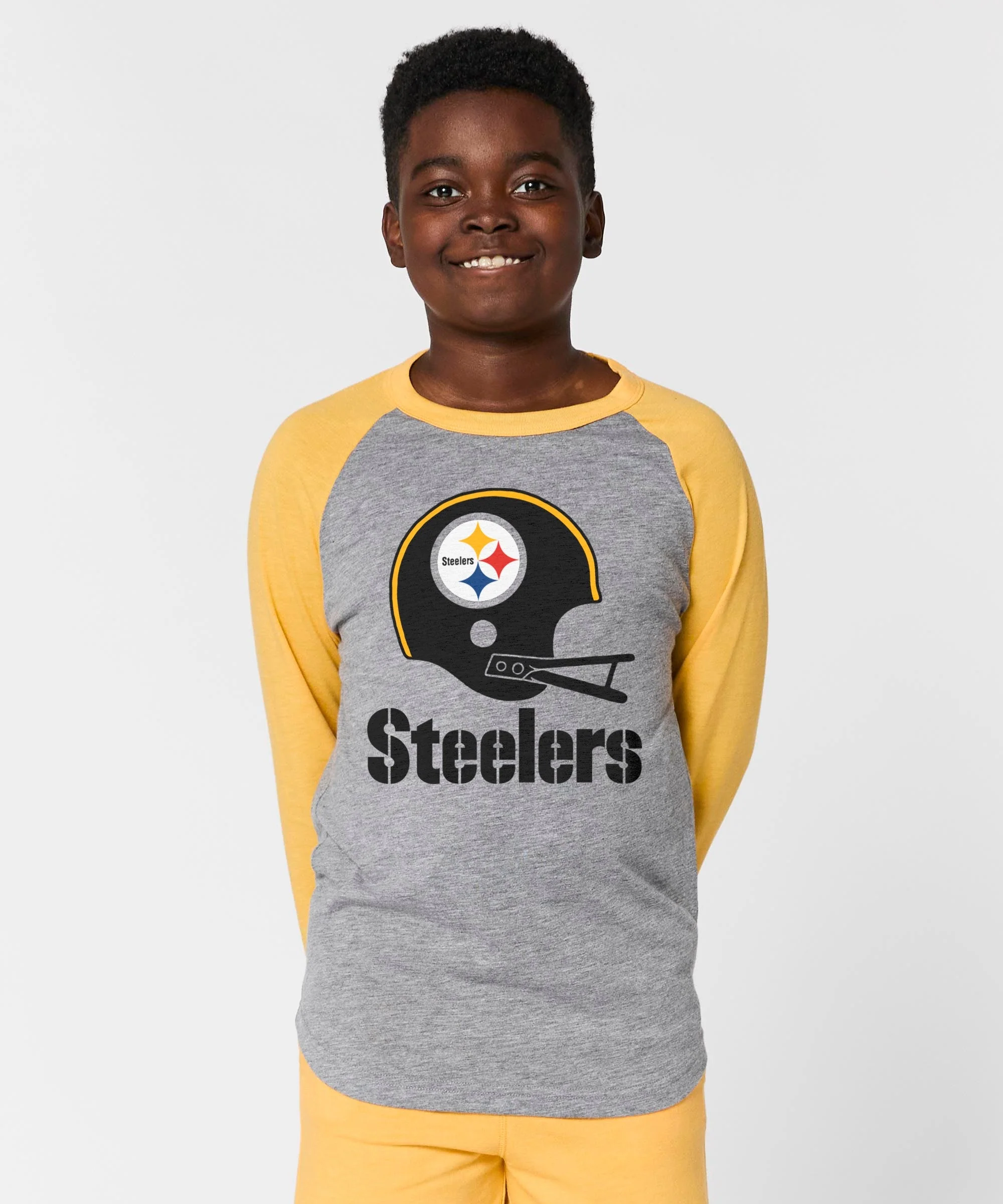 Youth Pittsburgh Steelers Big Helmet Raglan - Image 3