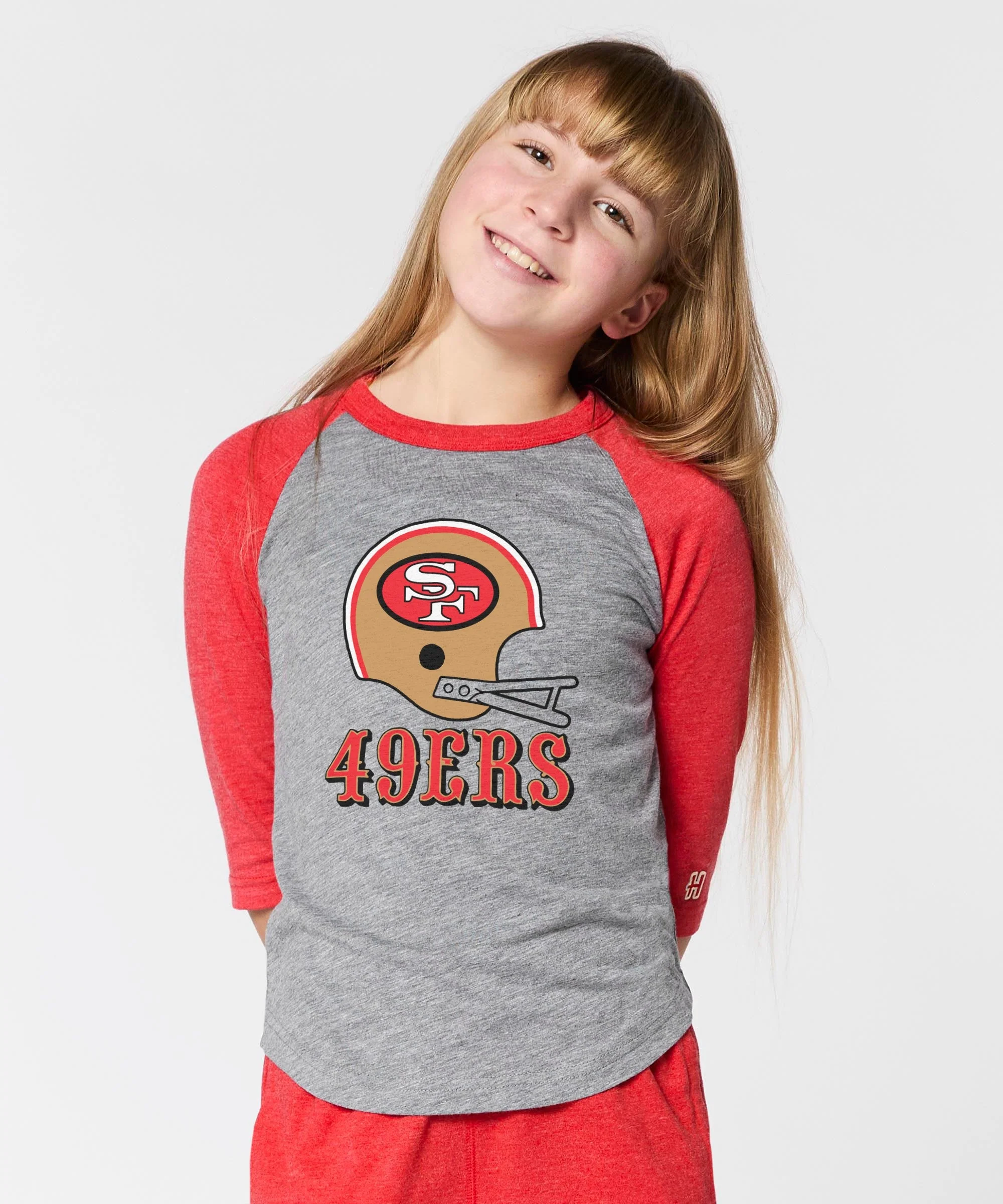 Youth San Francisco 49ers Big Helmet Raglan - Image 3