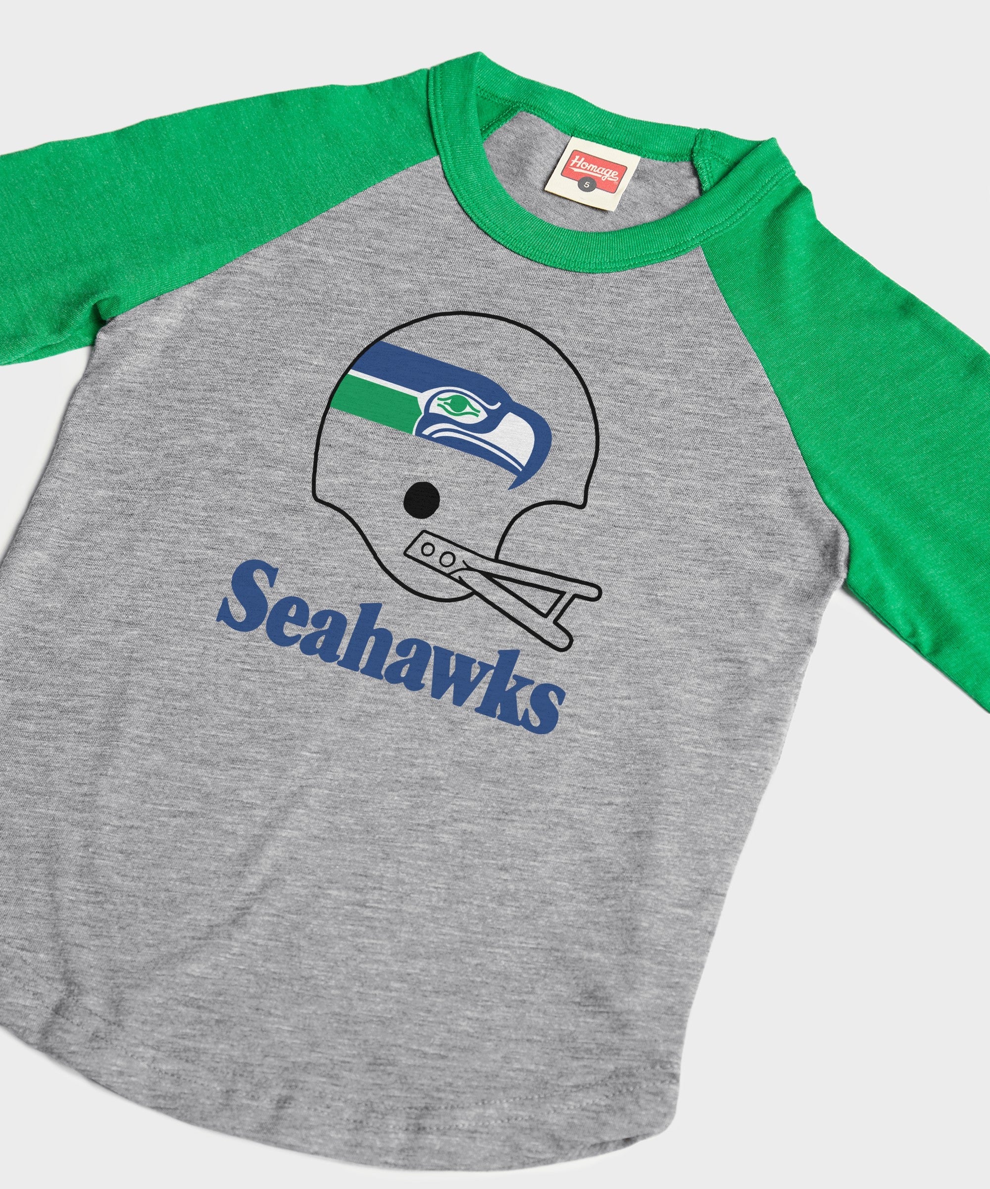 Youth Seattle Seahawks Big Helmet Raglan - Image 2
