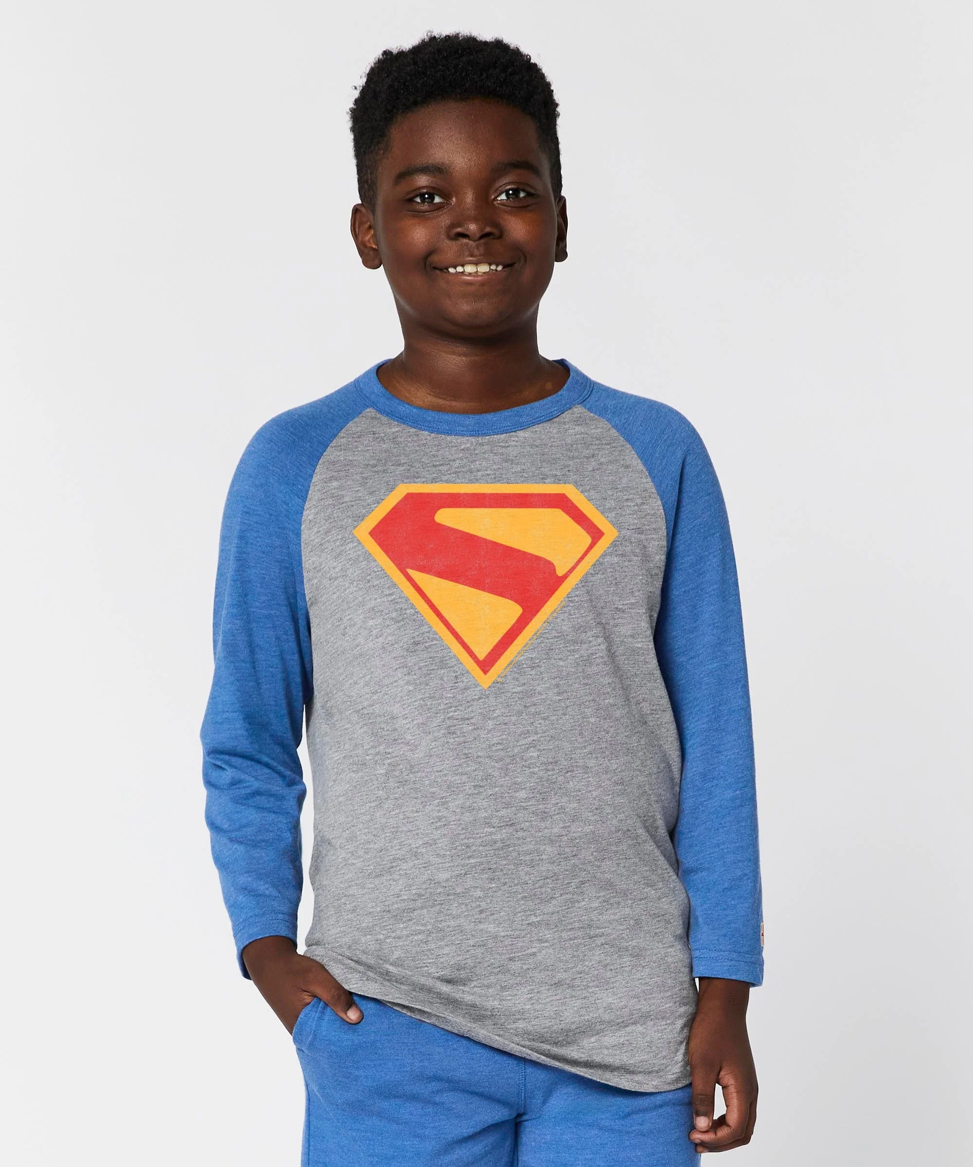 Youth Superman 2025 Shield Raglan - Image 3